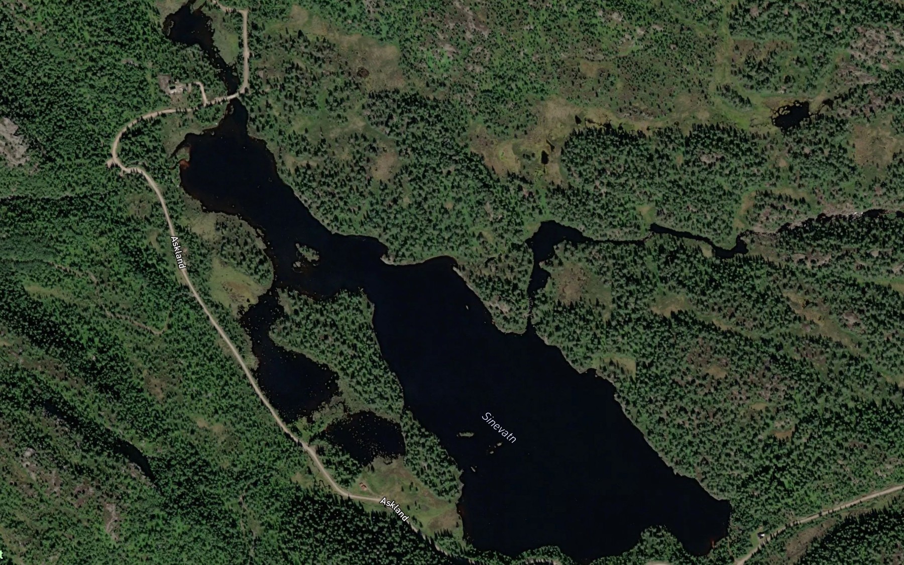 Satellite map of the Sinavatn
