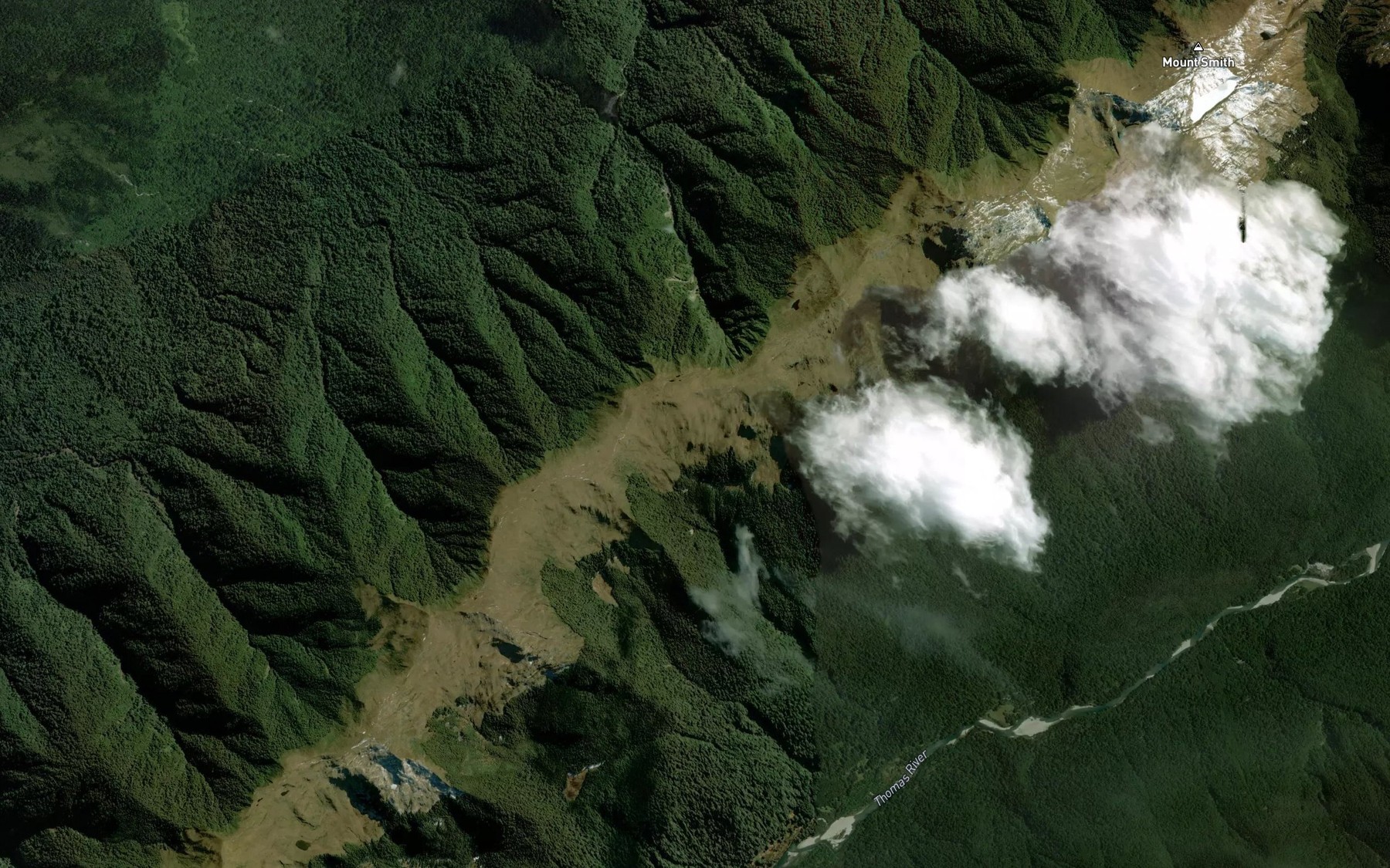 Satellite map of the Wyllie Creek