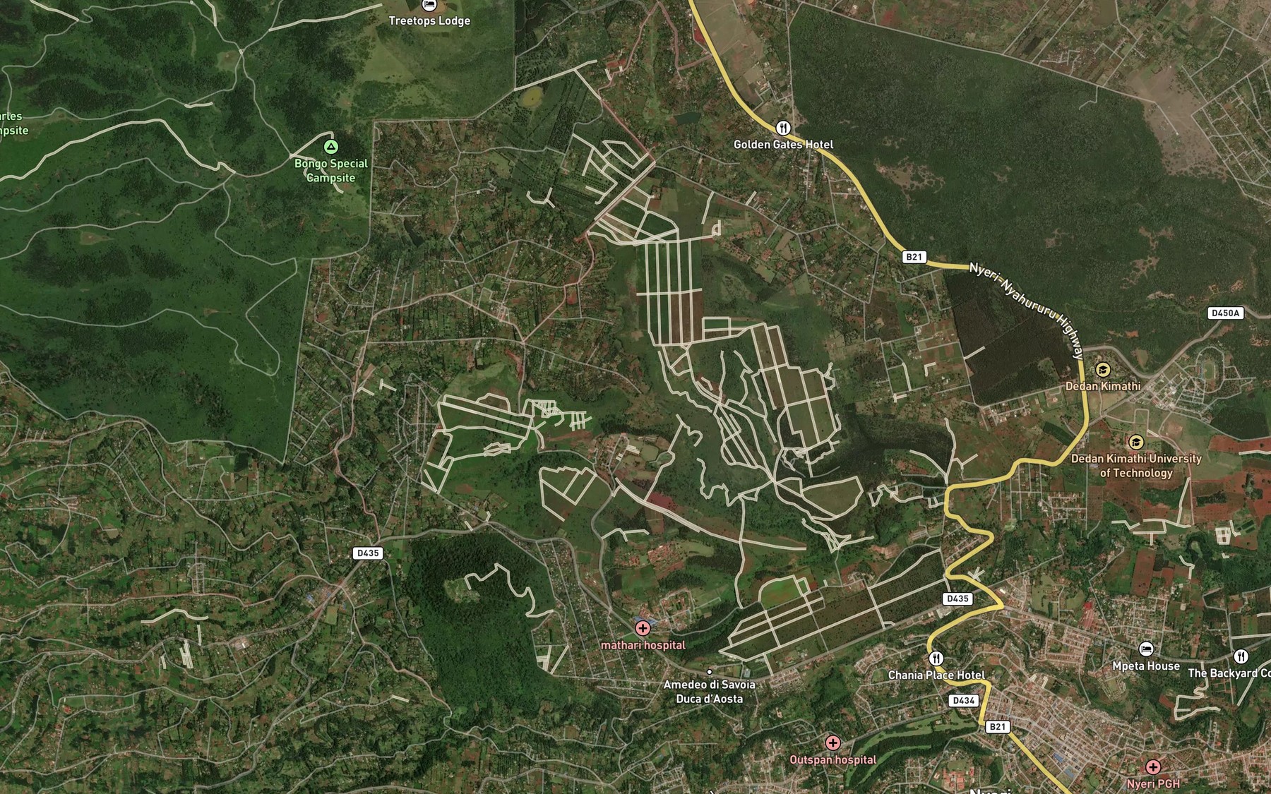 Satellite map of the Ingato