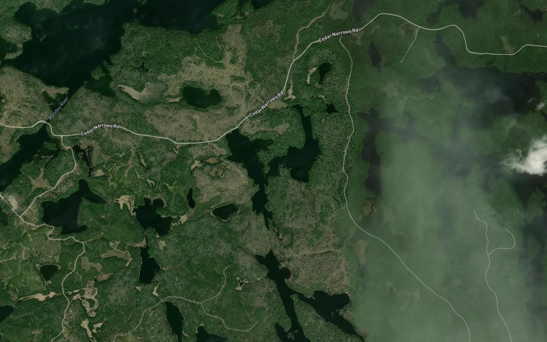 Satellite map of the Whalen Lake