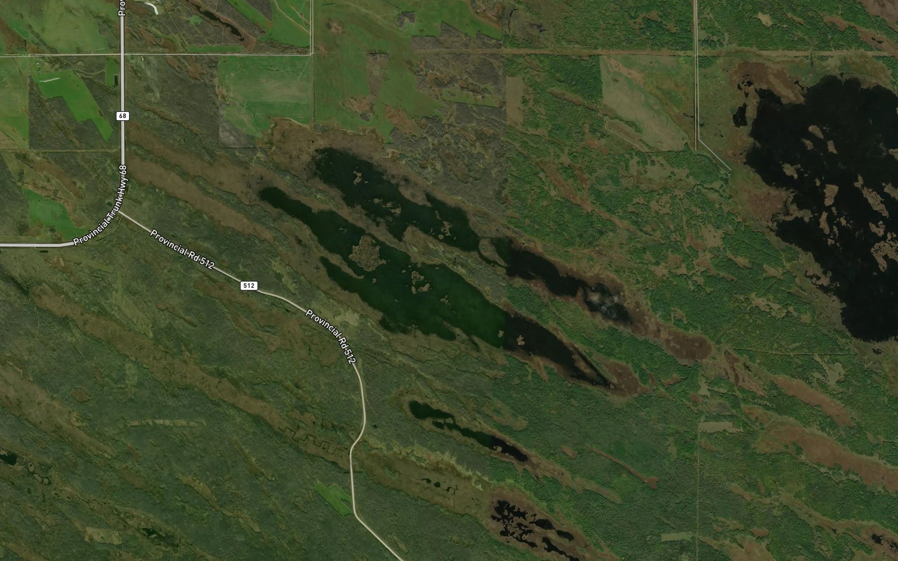 Satellite map of the Spruce Lake