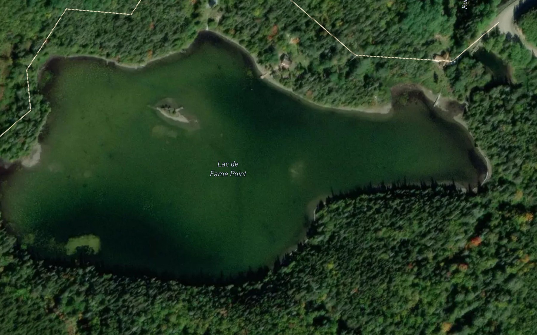 Satellite map of the Lac de Fame Point
