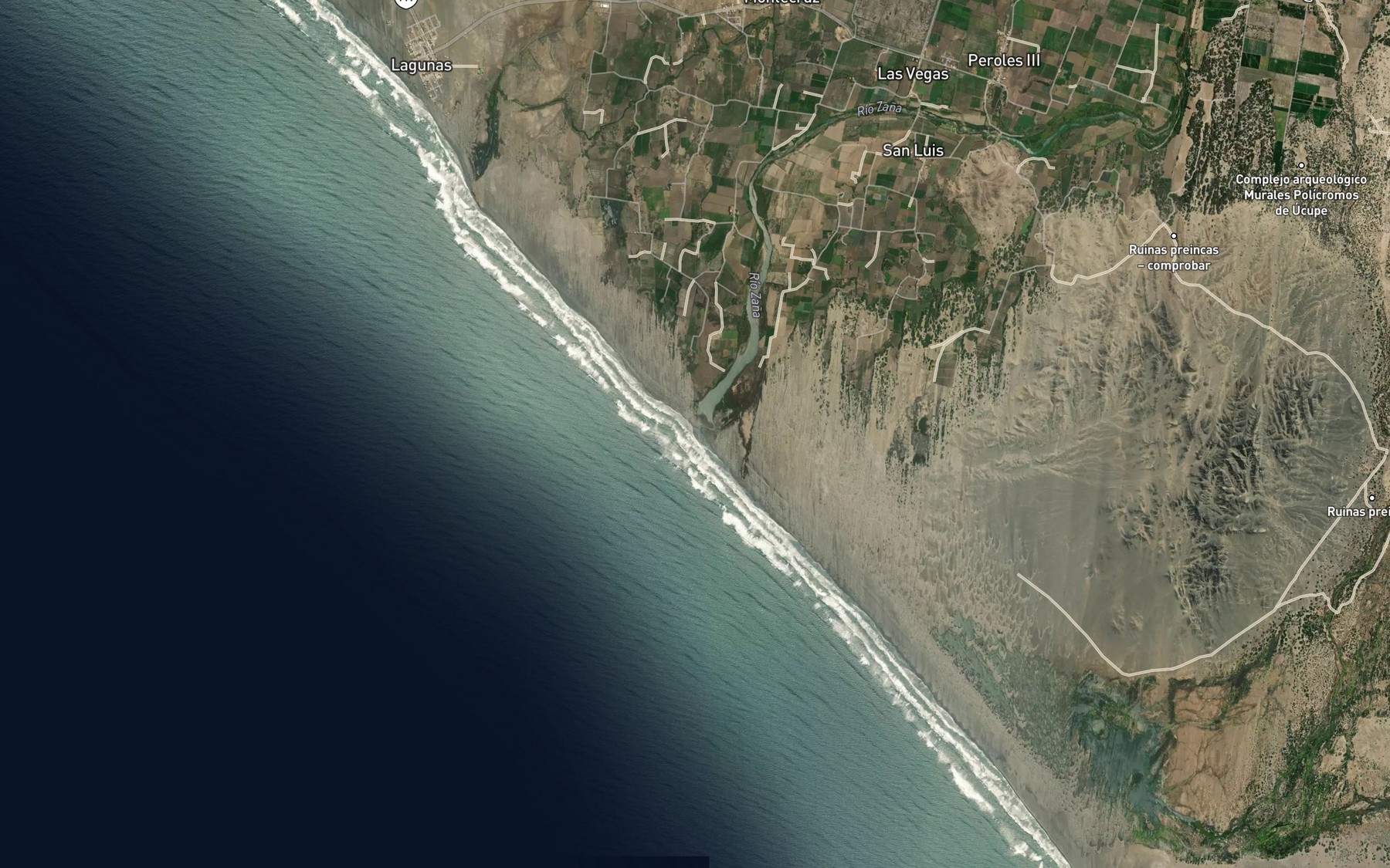 Satellite map of the Rio Zana
