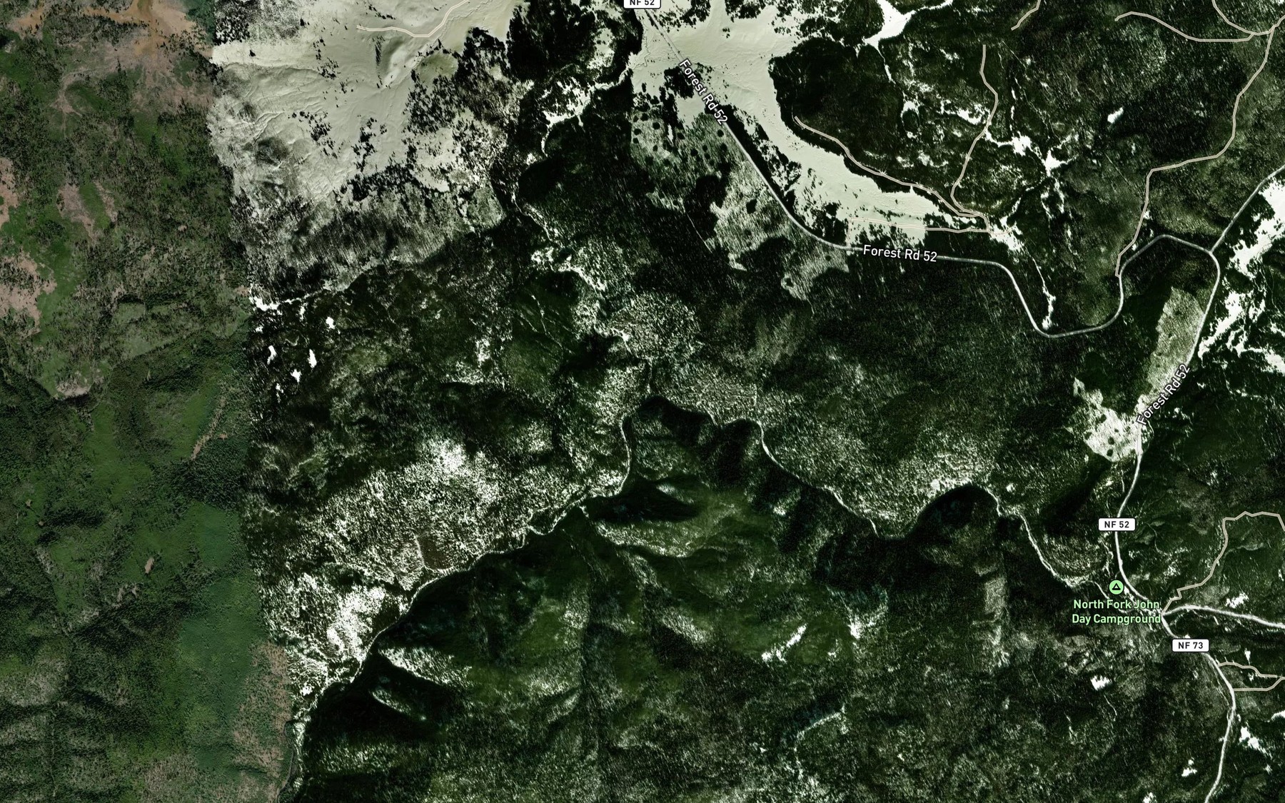 Satellite map of the Trout Creek