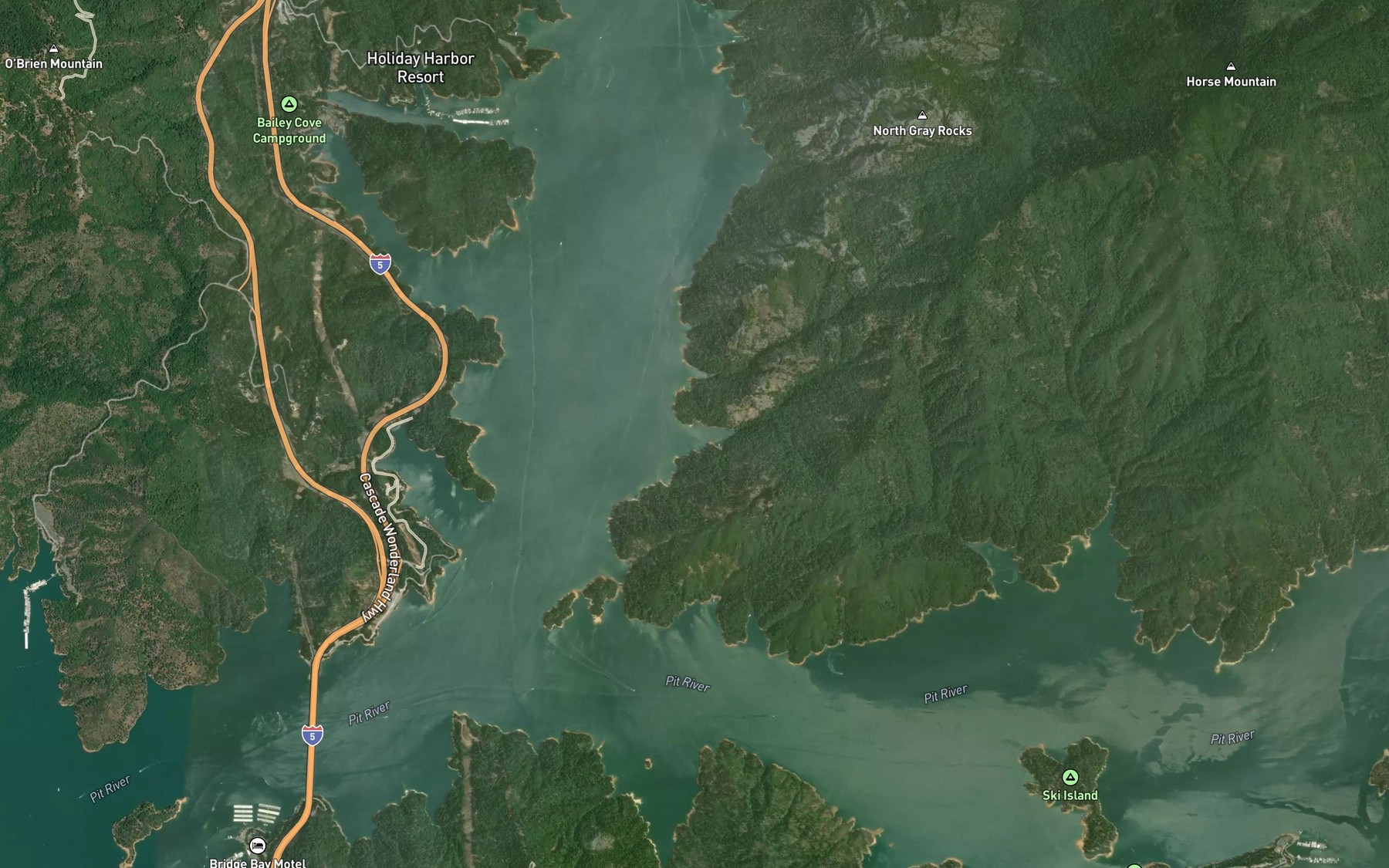 Satellite map of the Potter Creek