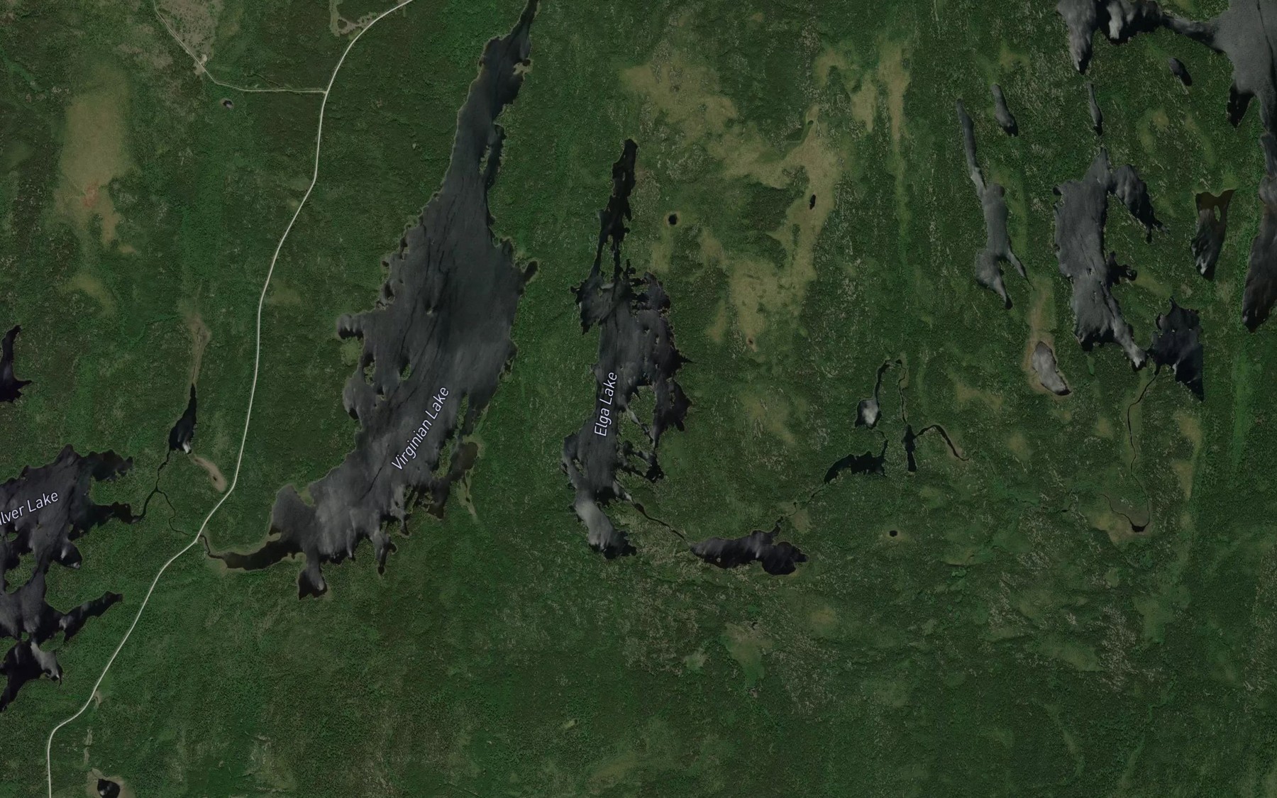 Satellite map of the Elga Lake