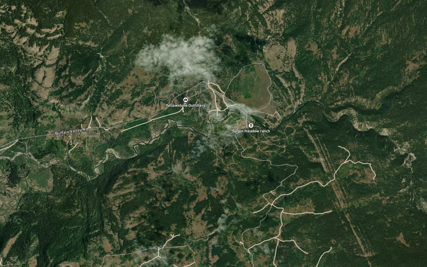 Satellite map of the Box Creek
