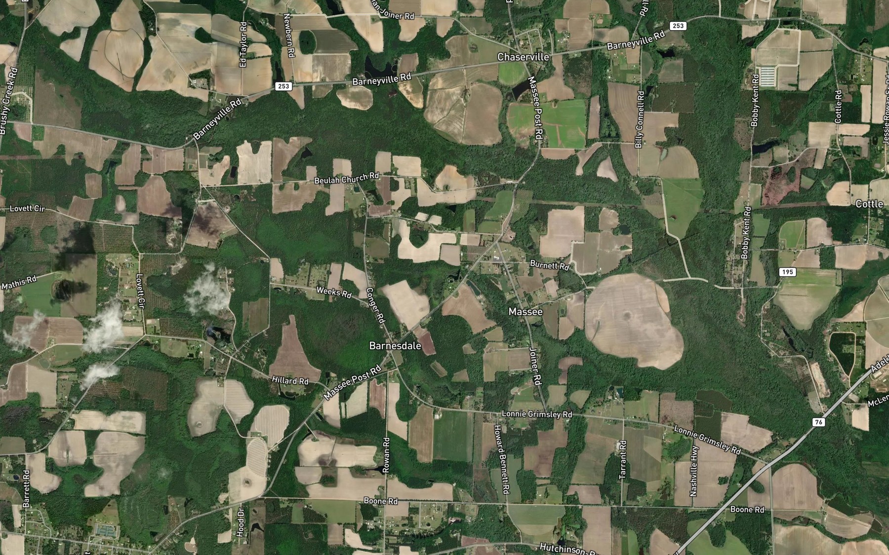 Satellite map of the Moccasin Slough