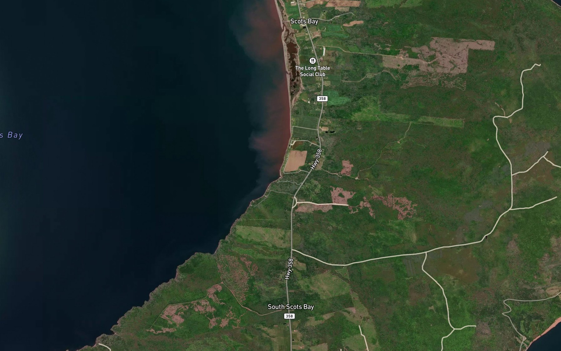 Satellite map of the Ells Brook
