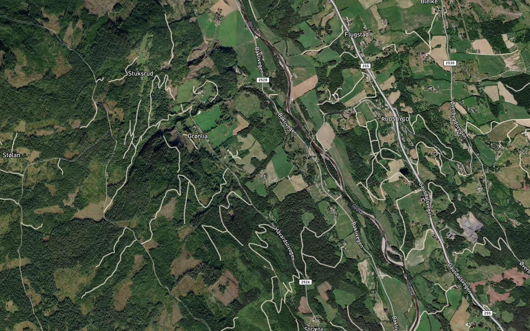 Satellite map of the Arlibekken