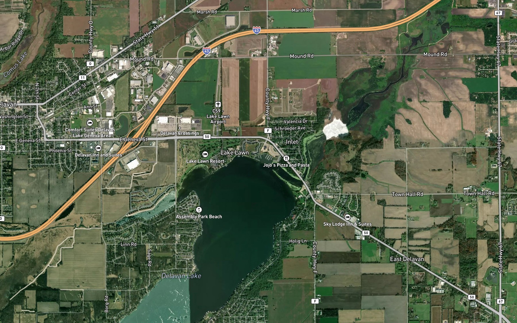 Satellite map of the Spot 2
