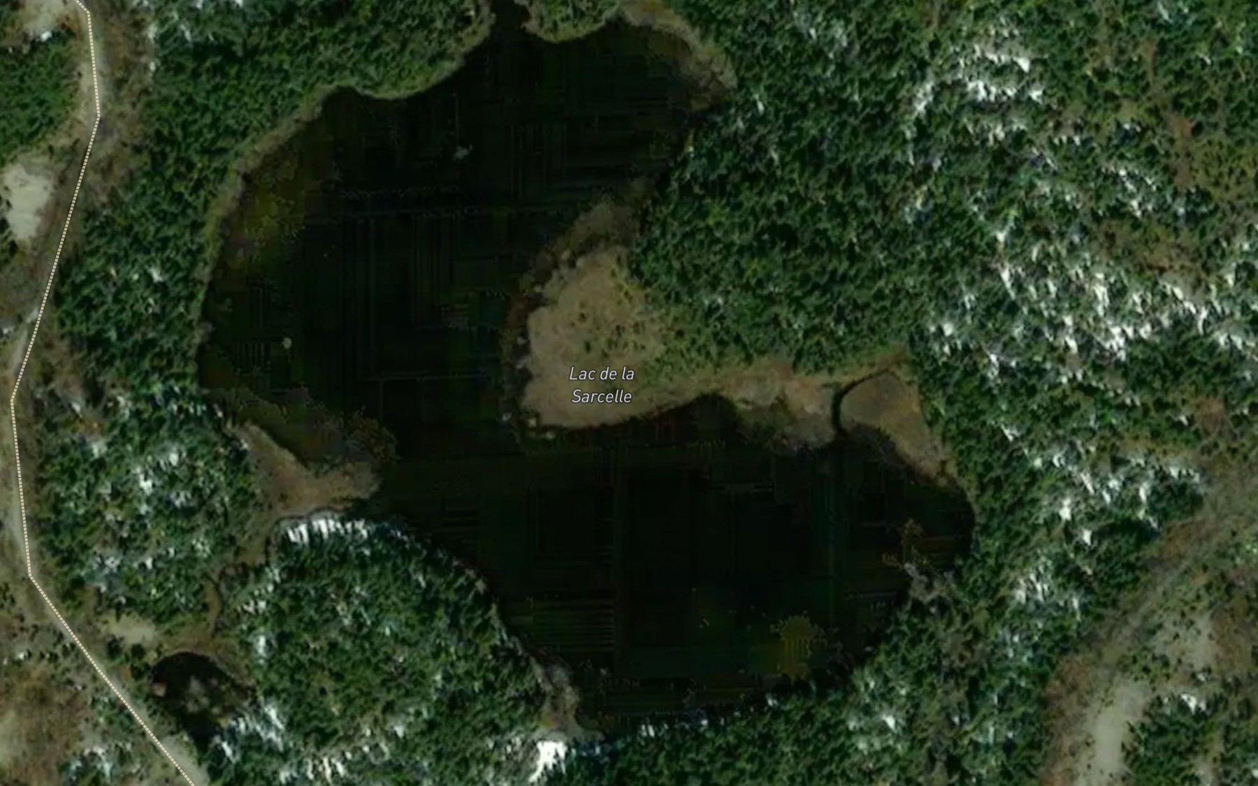 Satellite map of the Lac de la Sarcelle