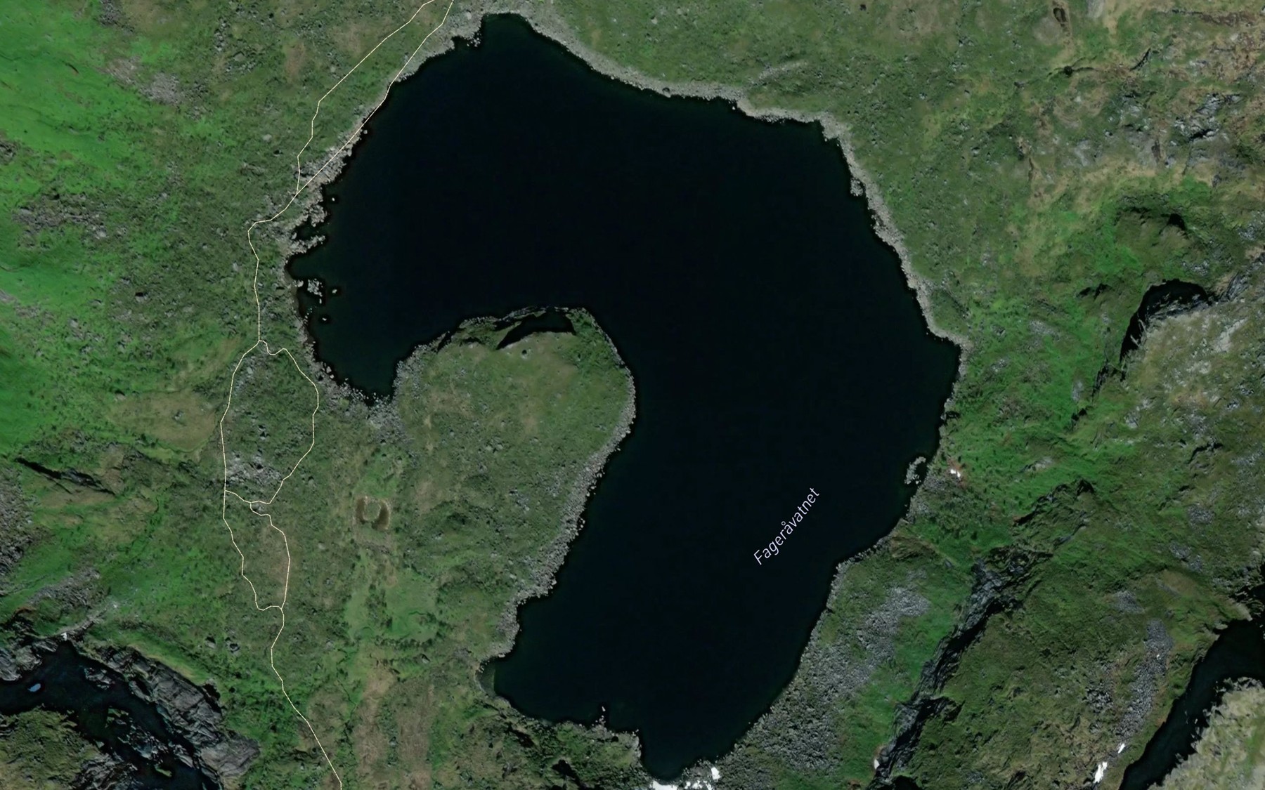 Satellite map of the Fageravatnet