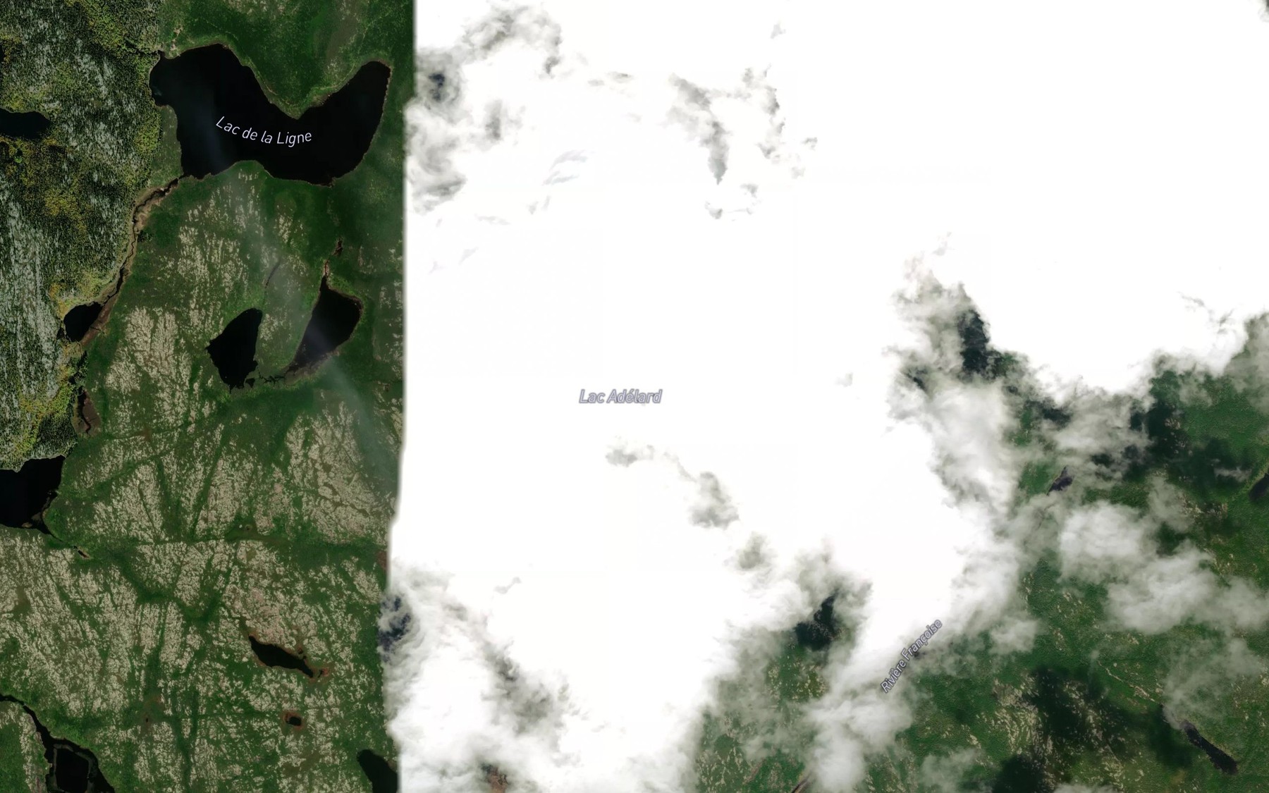 Satellite map of the Lac Adelard