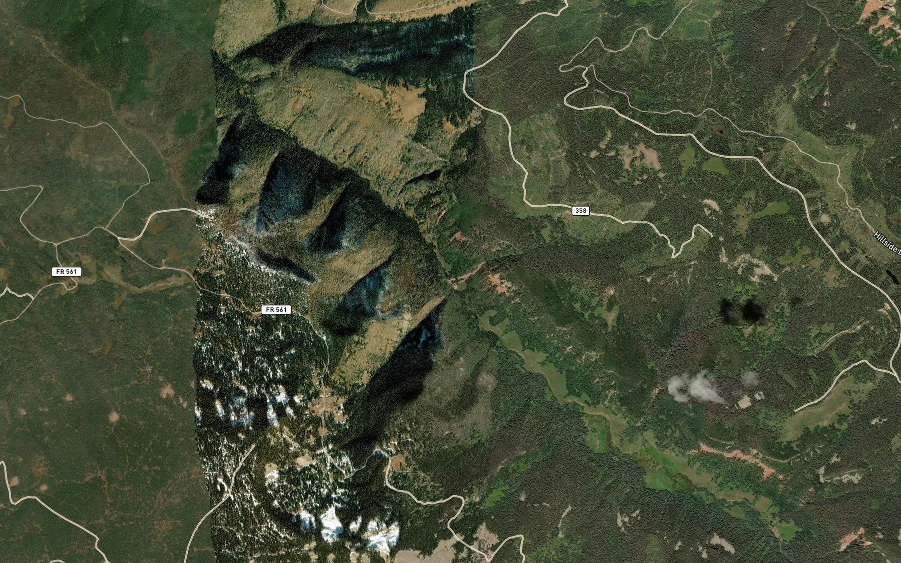 Satellite map of the Polly Creek