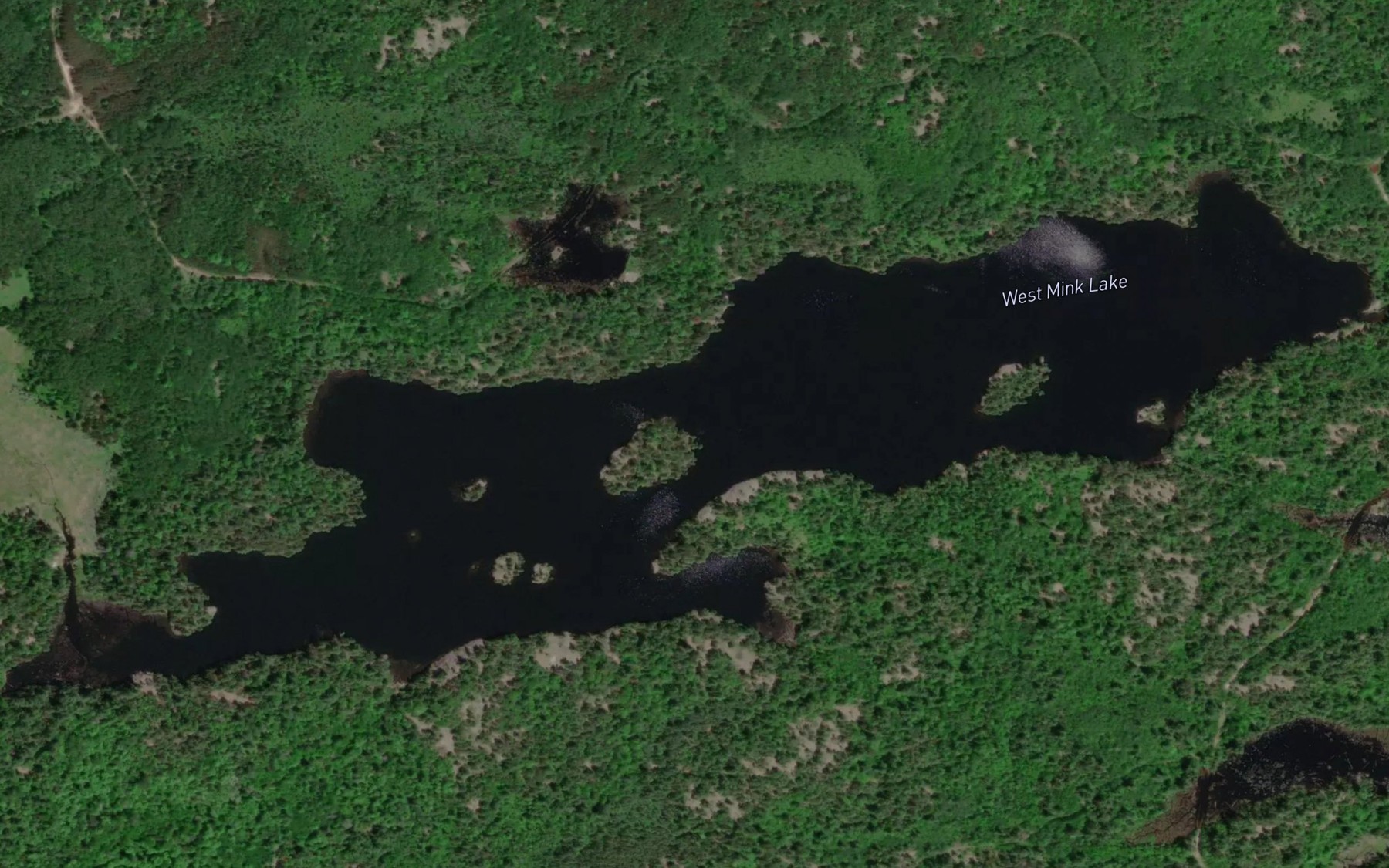 Satellite map of the West Mink Lake