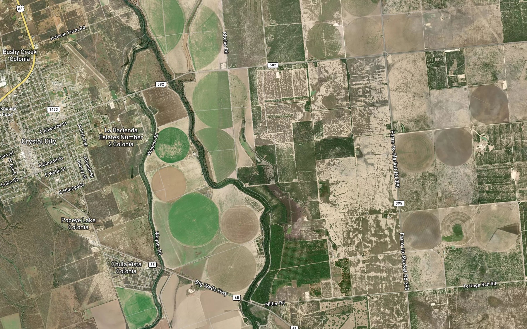 Satellite map of the Duck Lake