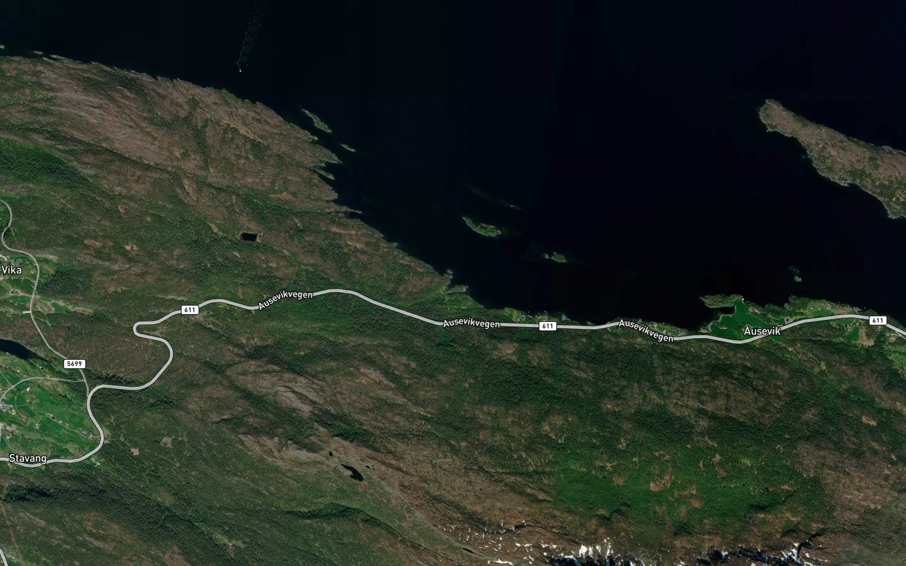 Satellite map of the Eikevika