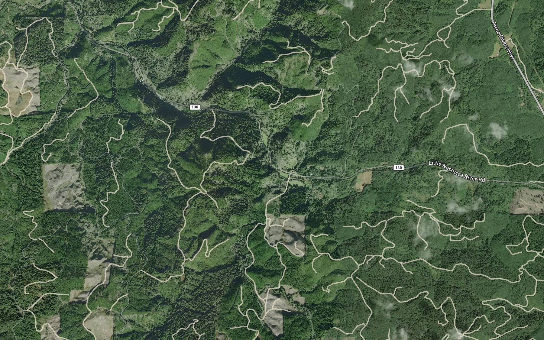 Satellite map of the McKnight Creek