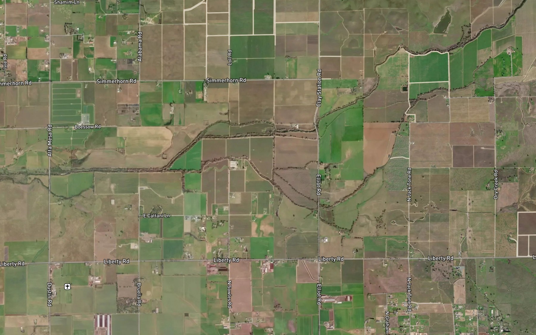 Satellite map of the Goose Creek