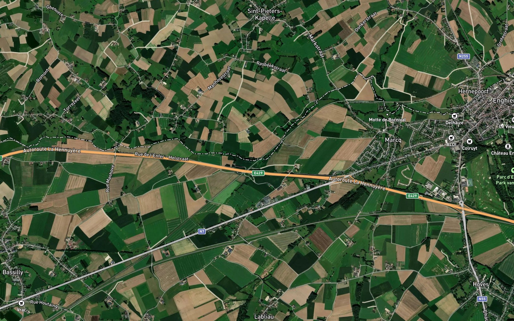 Satellite map of the Bellebeek