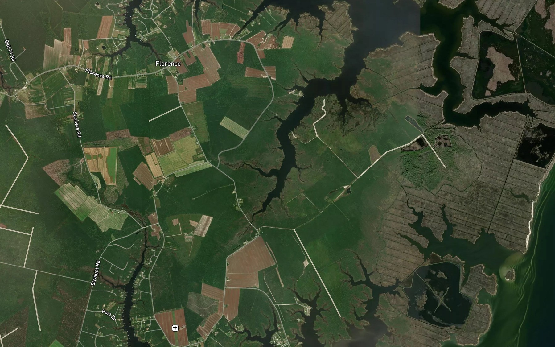 Satellite map of the Richardson Creek