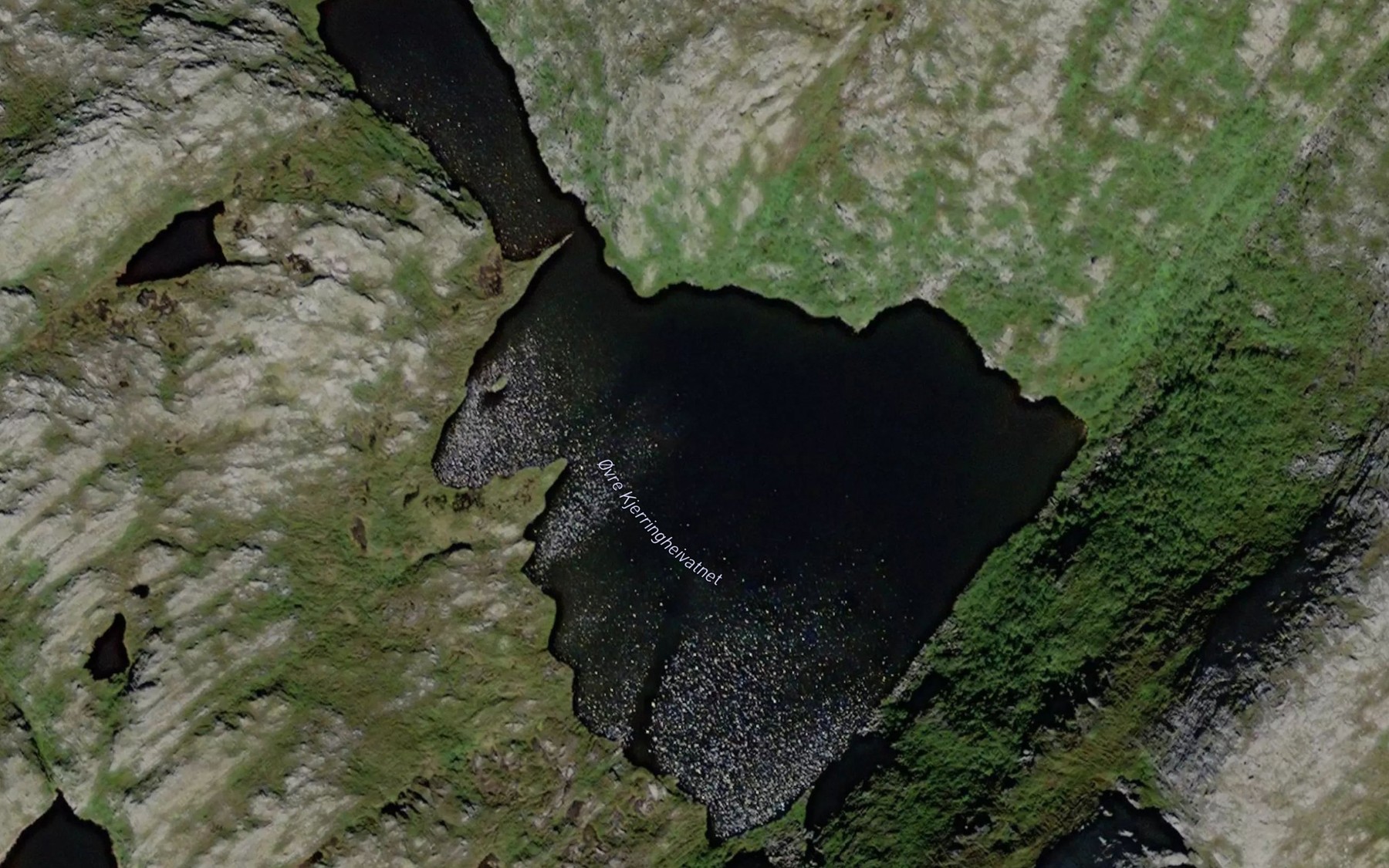 Satellite map of the Kjerringheivatnet,ovre