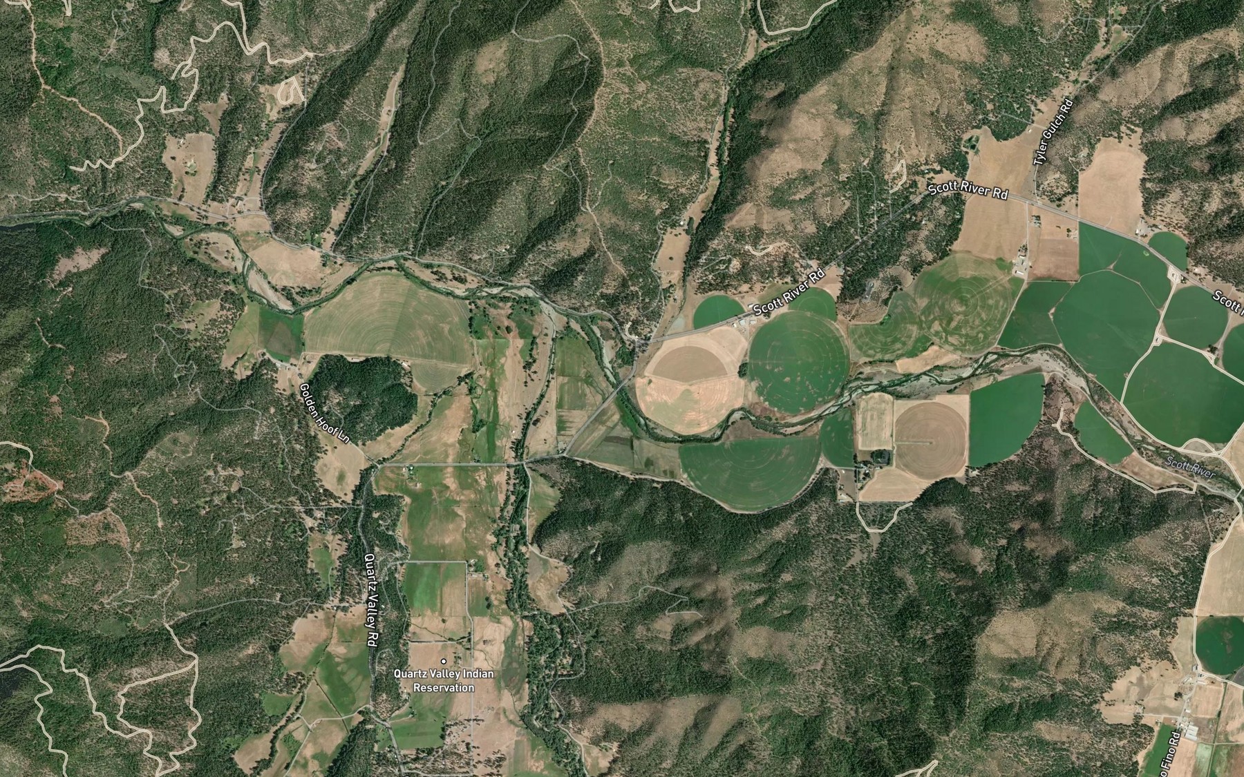 Satellite map of the Patterson Creek