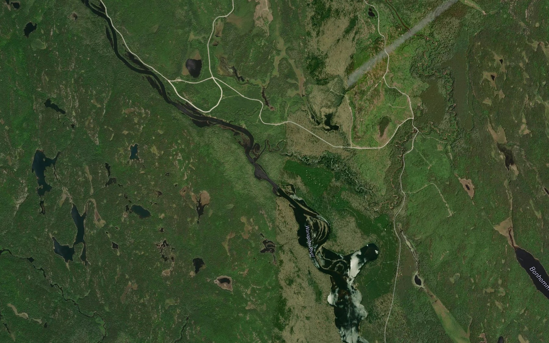 Satellite map of the East Wanapitei River