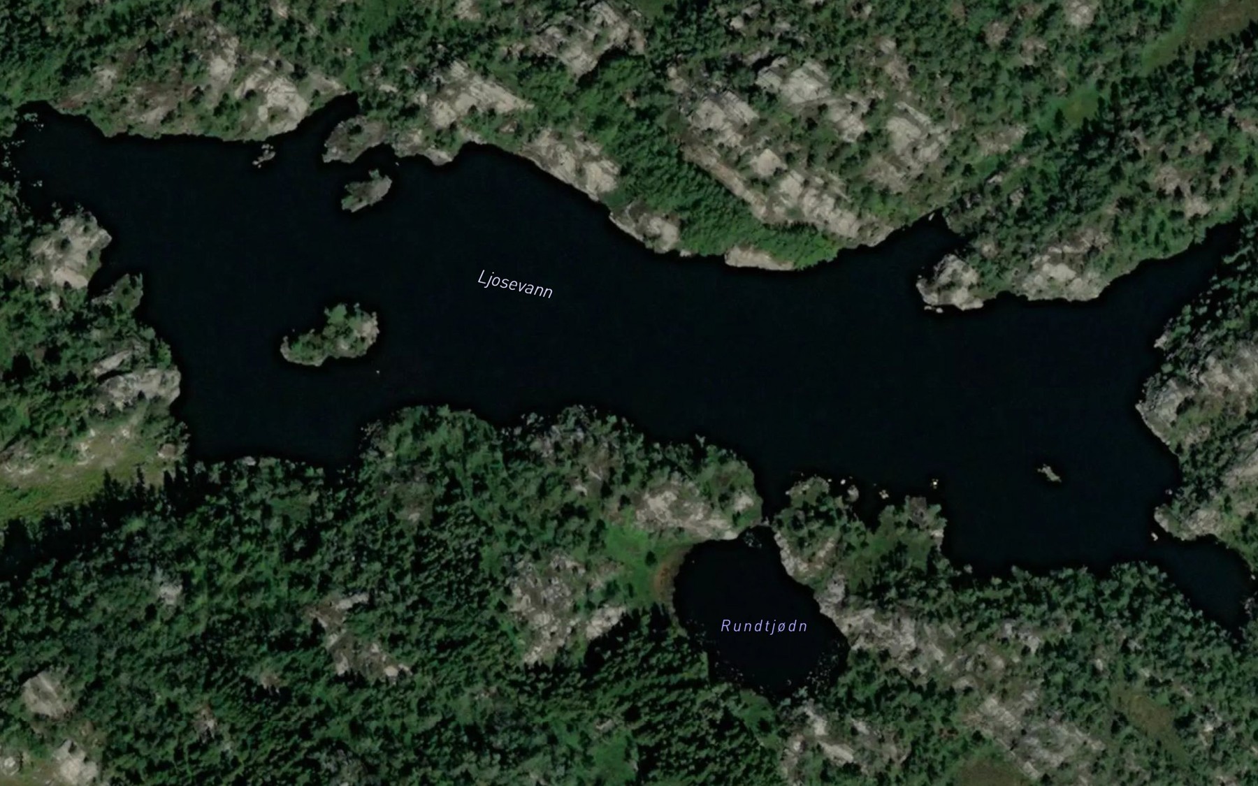 Satellite map of the Ljosevann