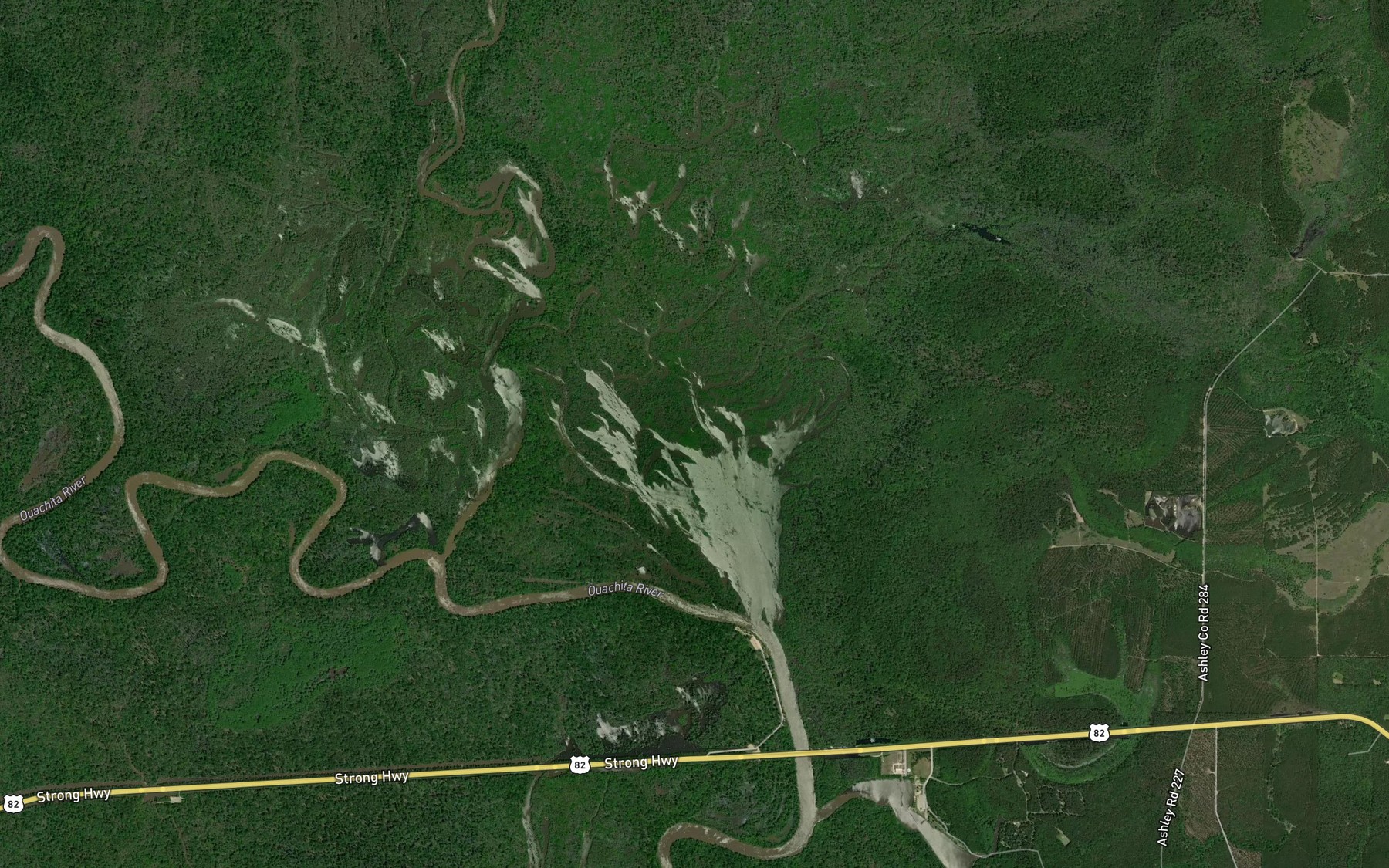 Satellite map of the Brushy Creek