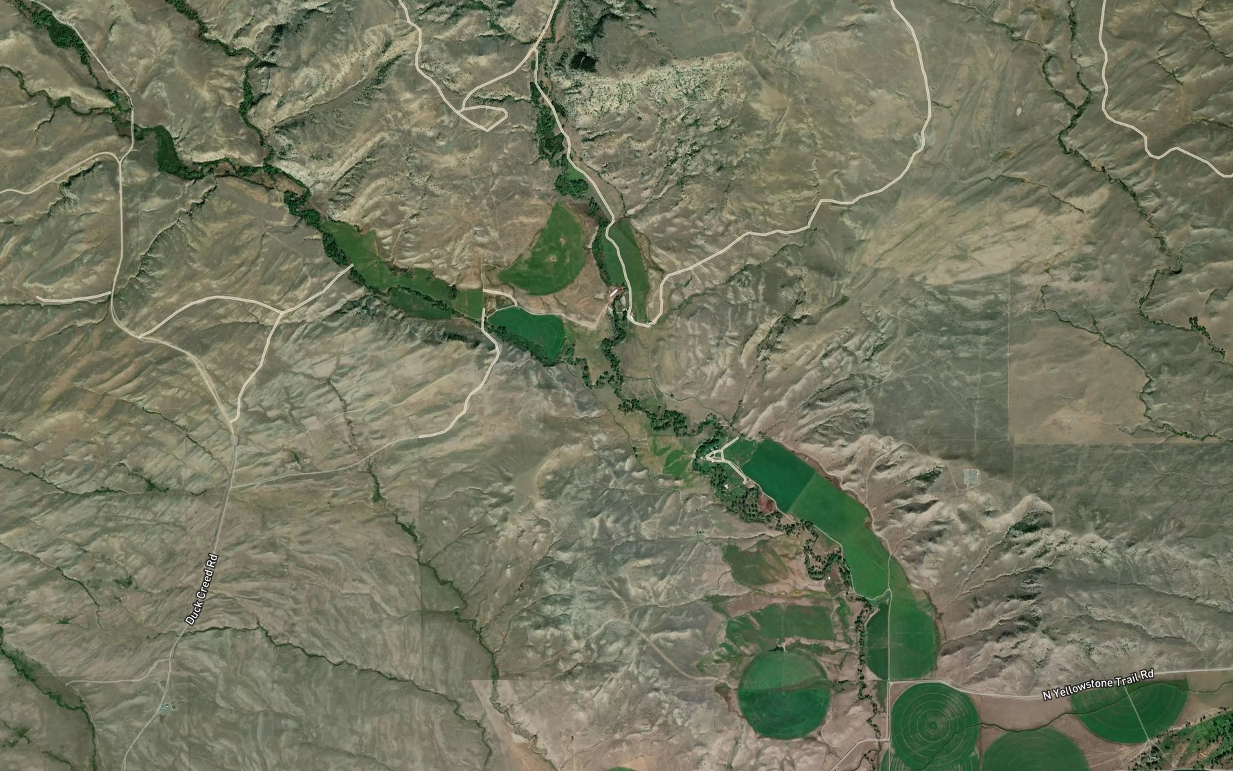 Satellite map of the West Fork Duck Creek