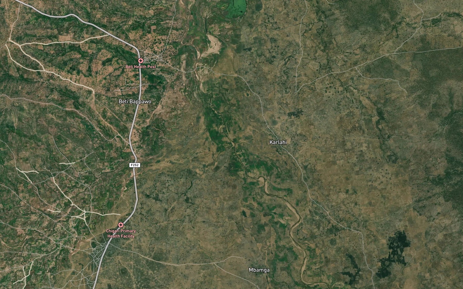 Satellite map of the Mayo Toja