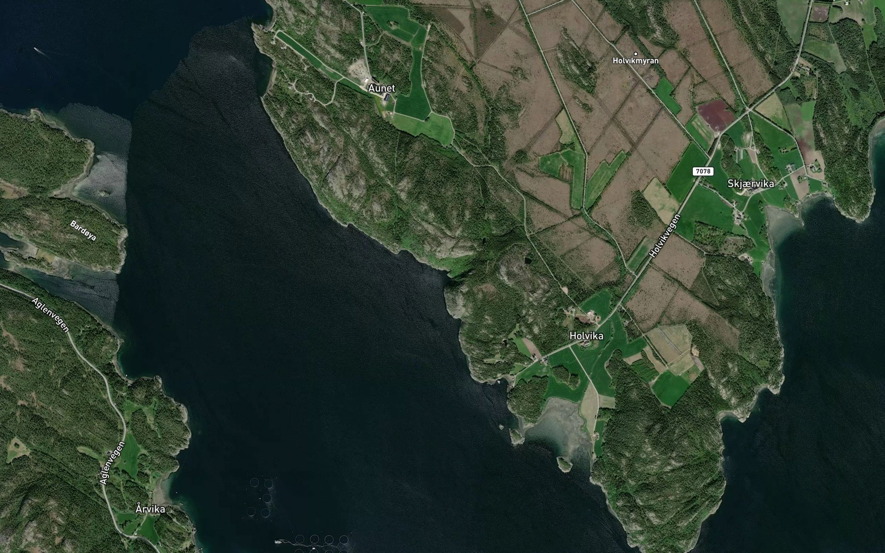 Satellite map of the Oksskardvika