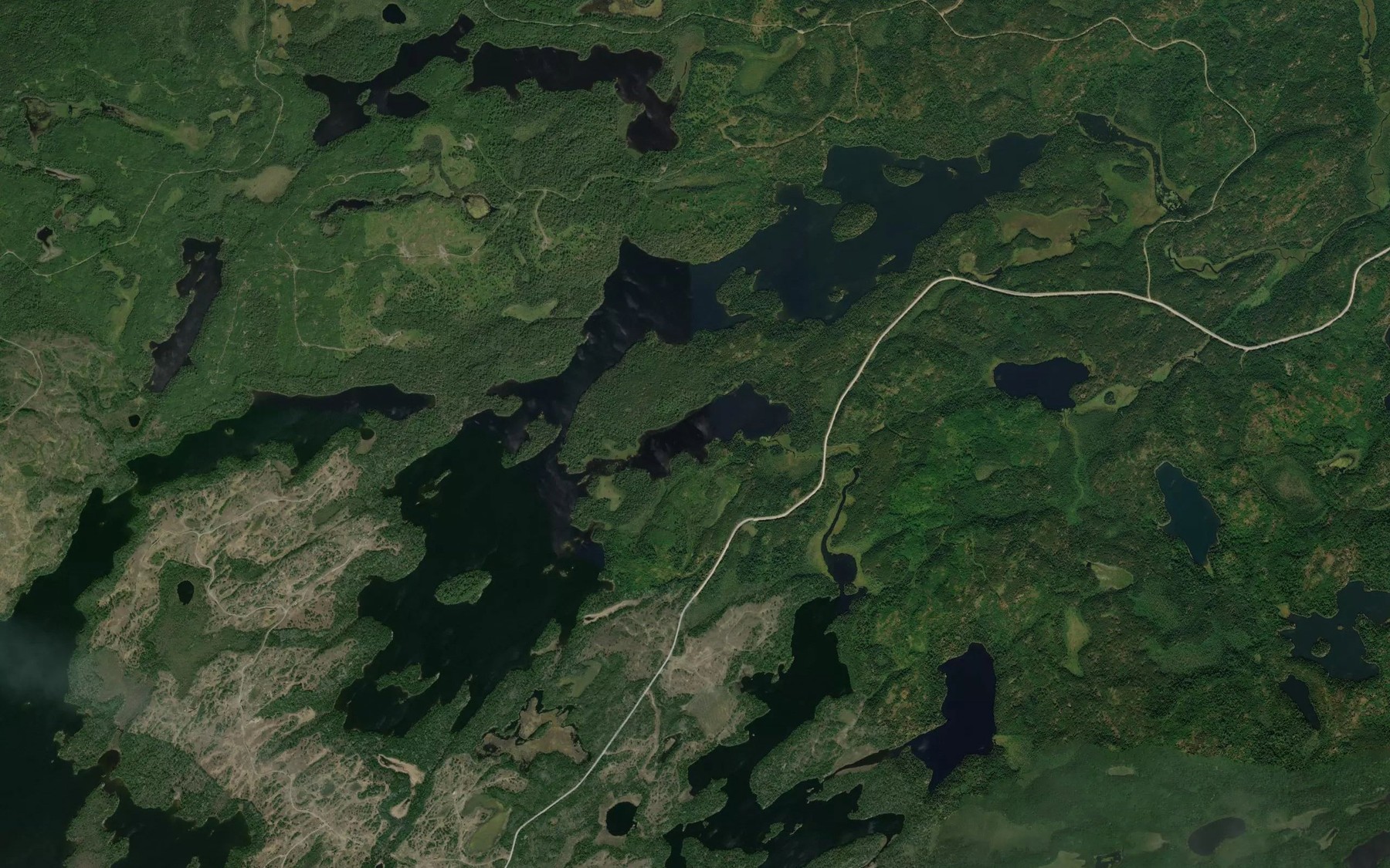 Satellite map of the Walleye Lake