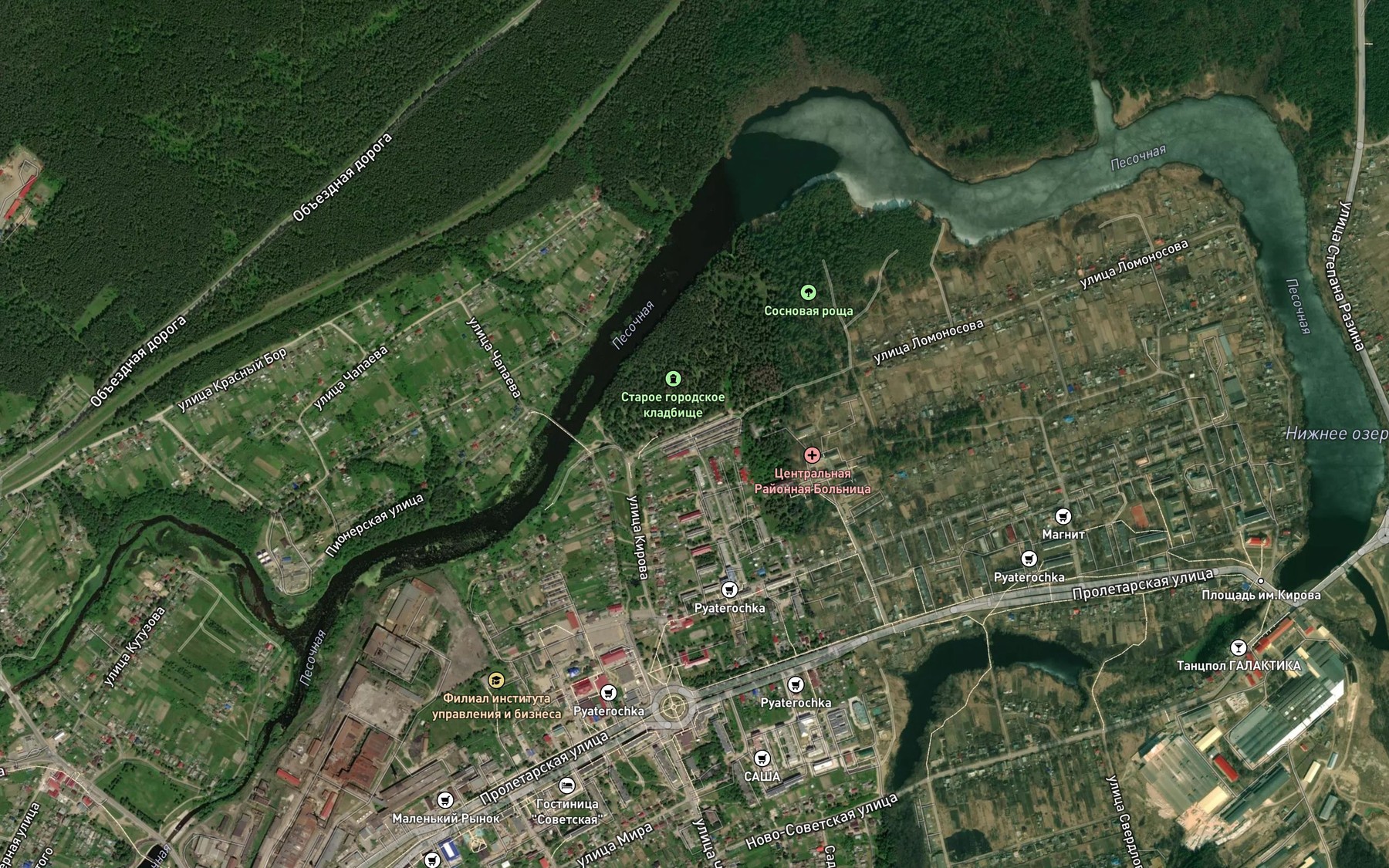 Satellite map of the Pesochnya