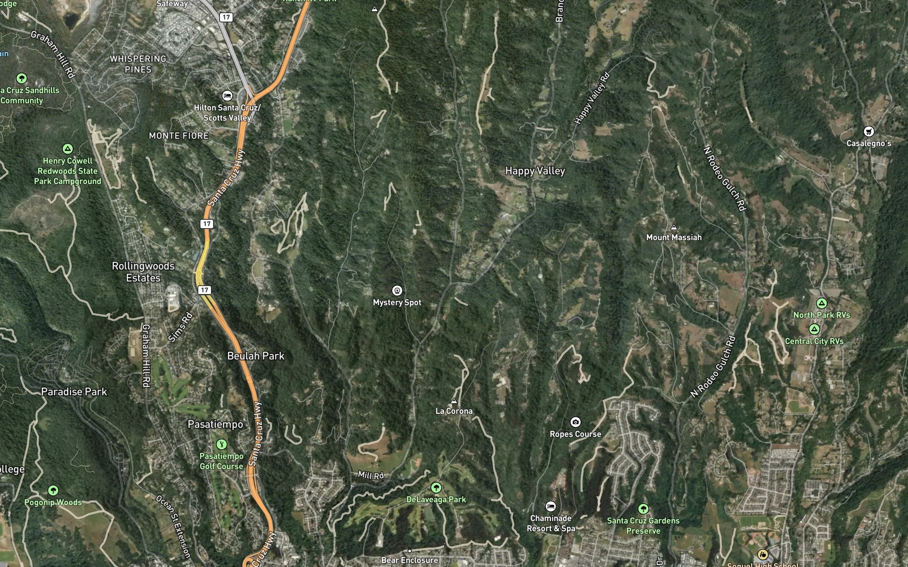 Satellite map of the Granite Creek