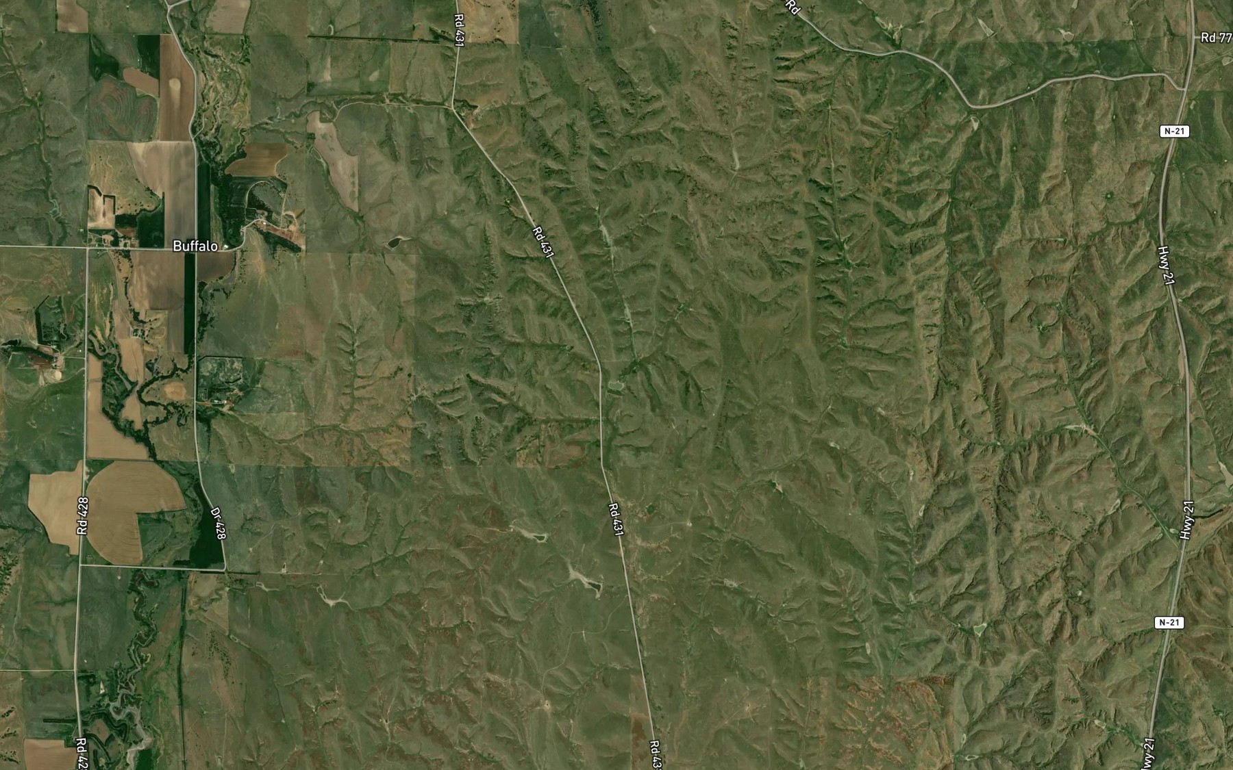 Satellite map of the French Creek Reservoir F-7