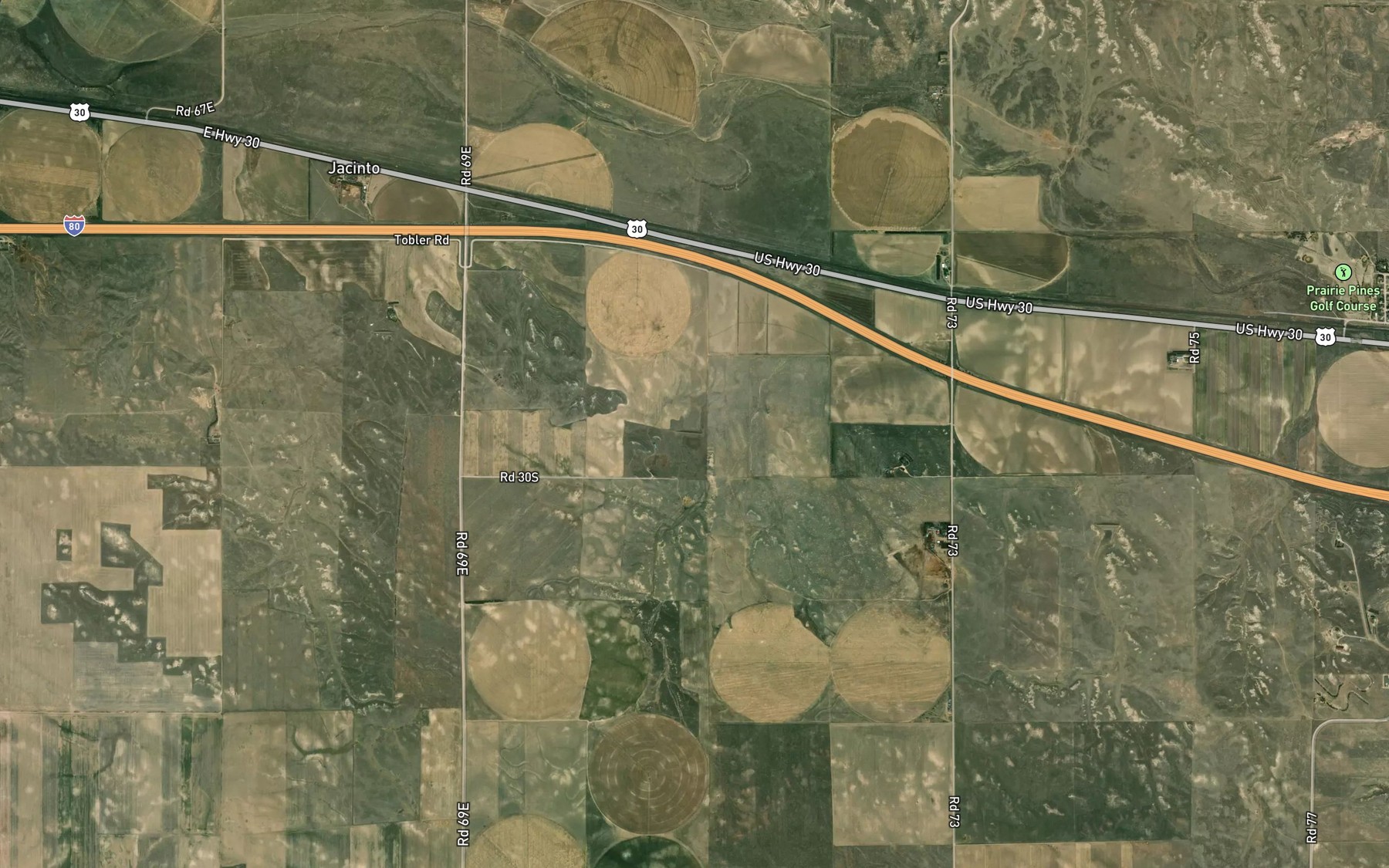 Satellite map of the Gadway Reservoir