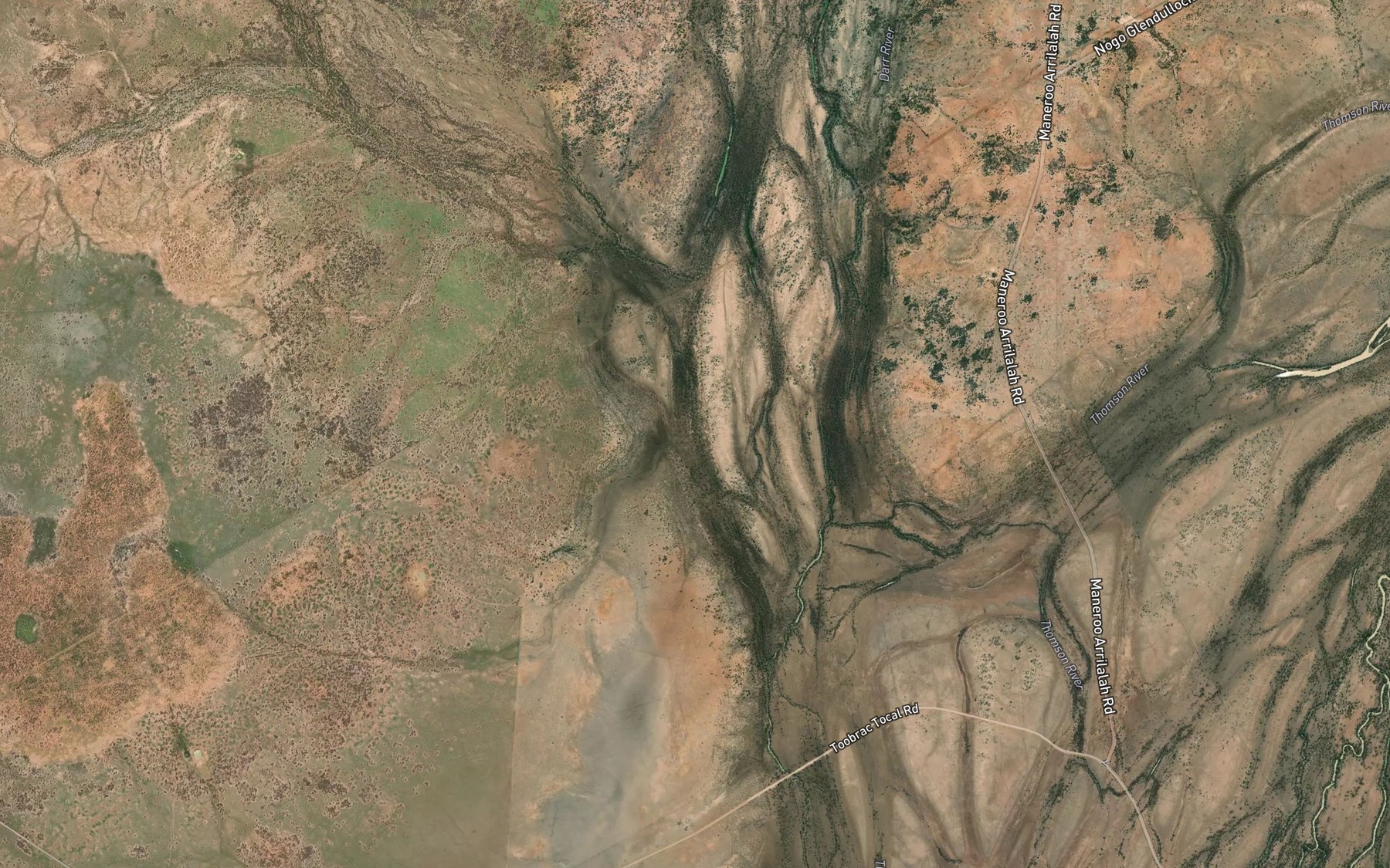 Satellite map of the Sandy Creek
