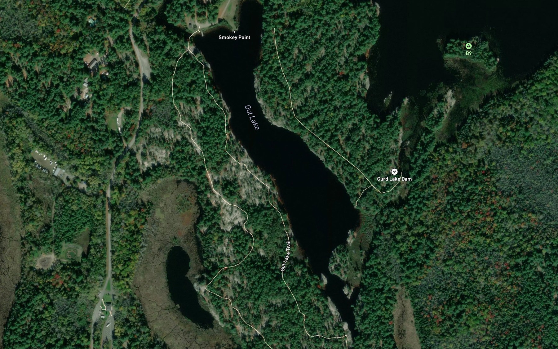 Satellite map of the Gut Lake