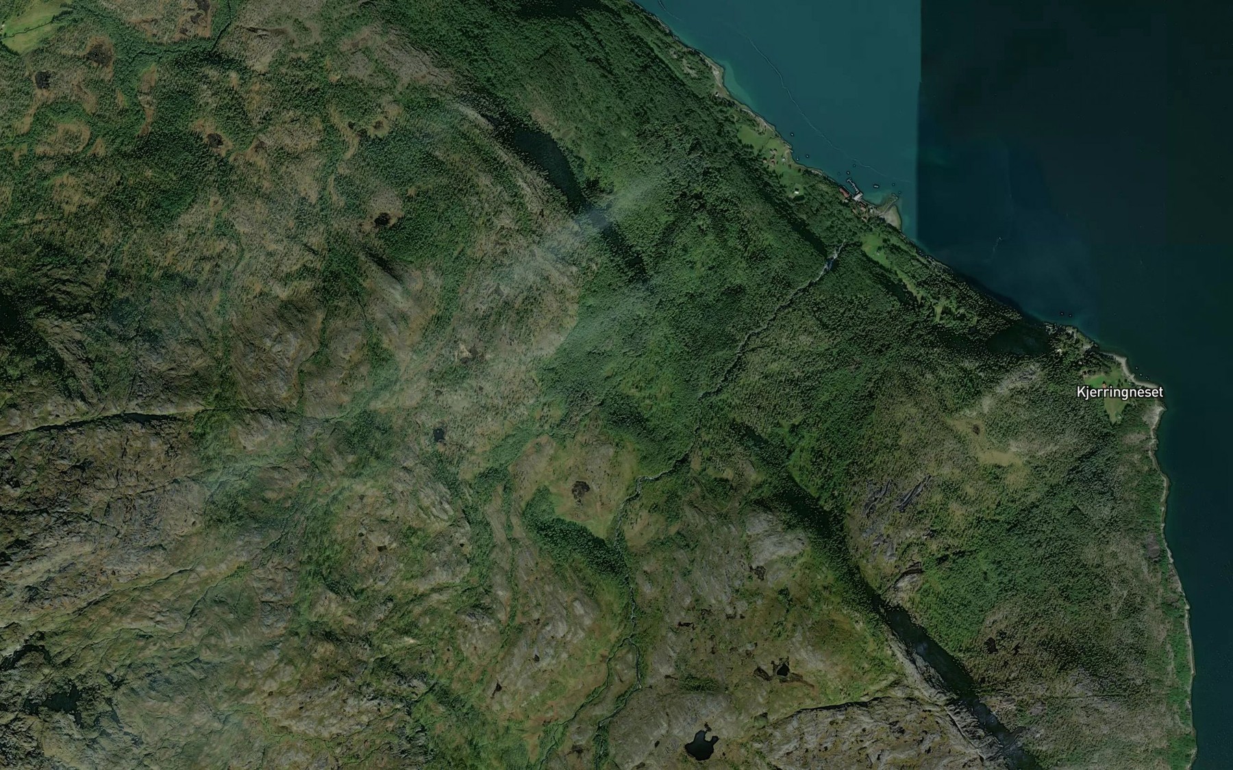 Satellite map of the Slettjordelva