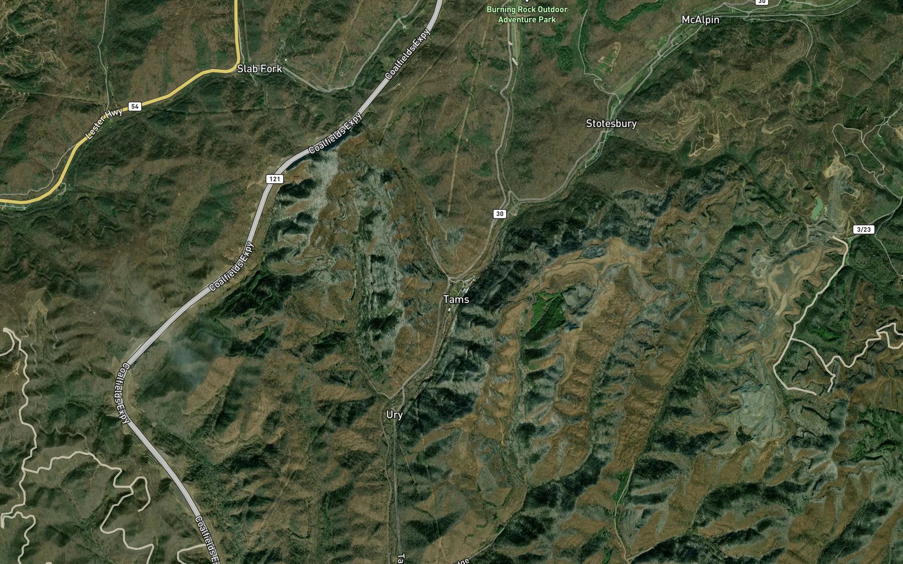 Satellite map of the Bailey Branch
