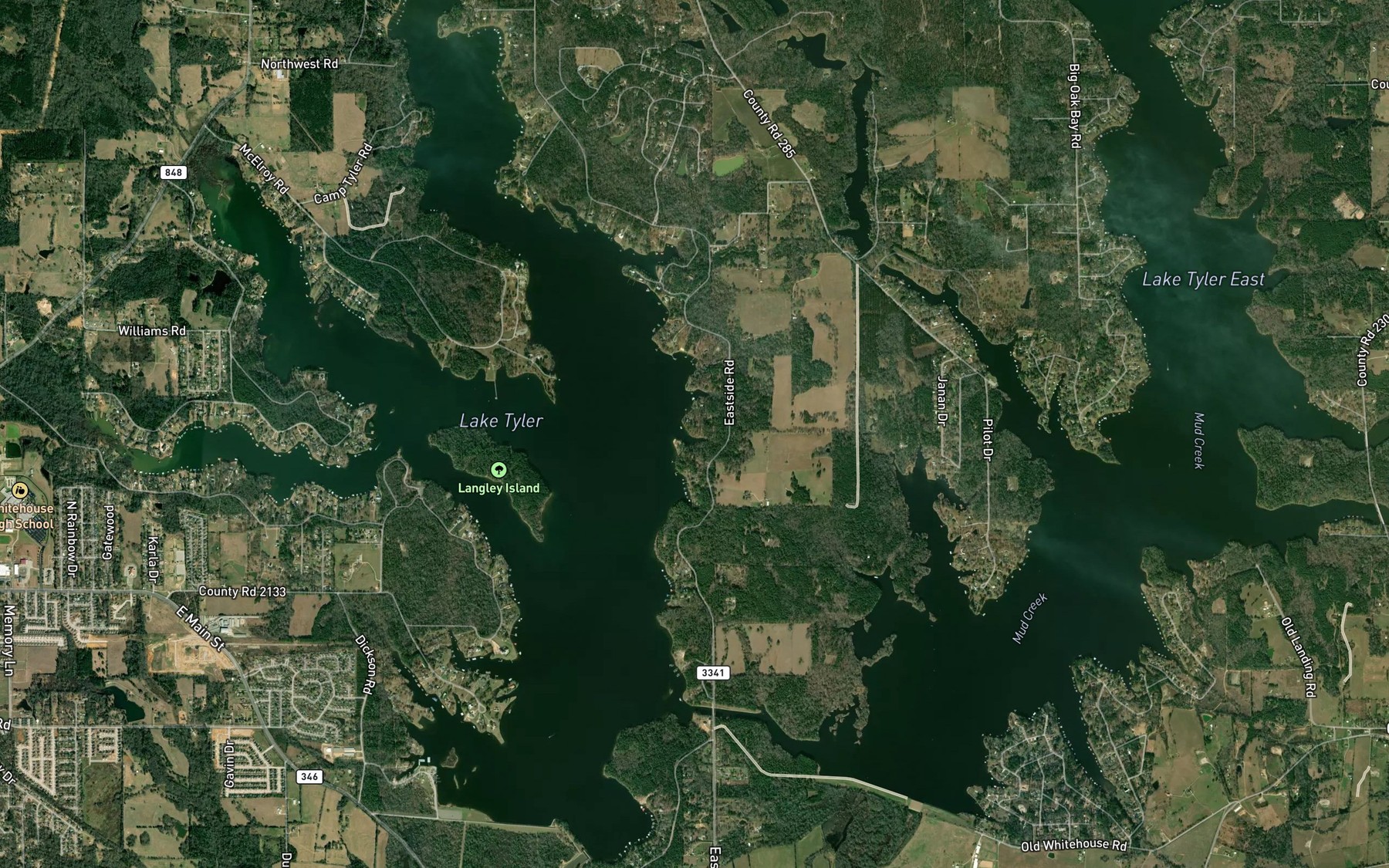Satellite map of the Arterberry Cove