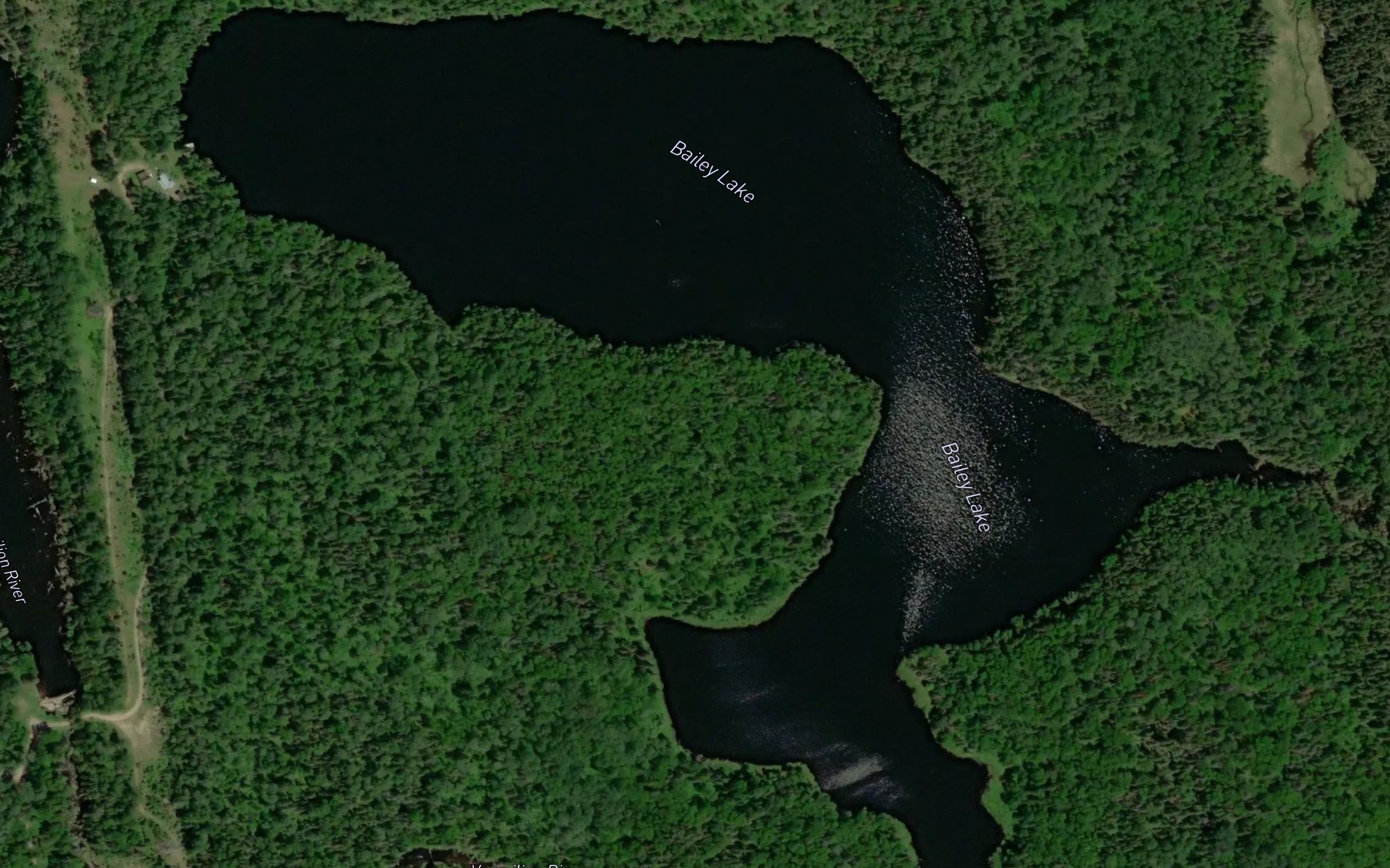 Satellite map of the Bailey Lake