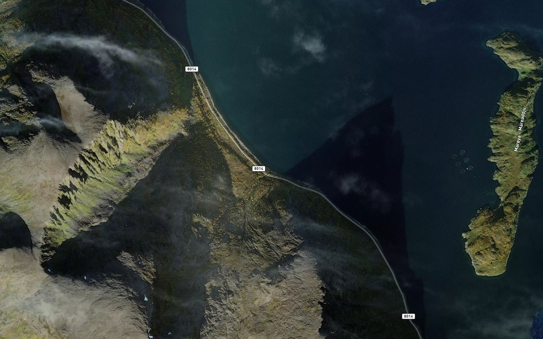 Satellite map of the Bjornvika,yt