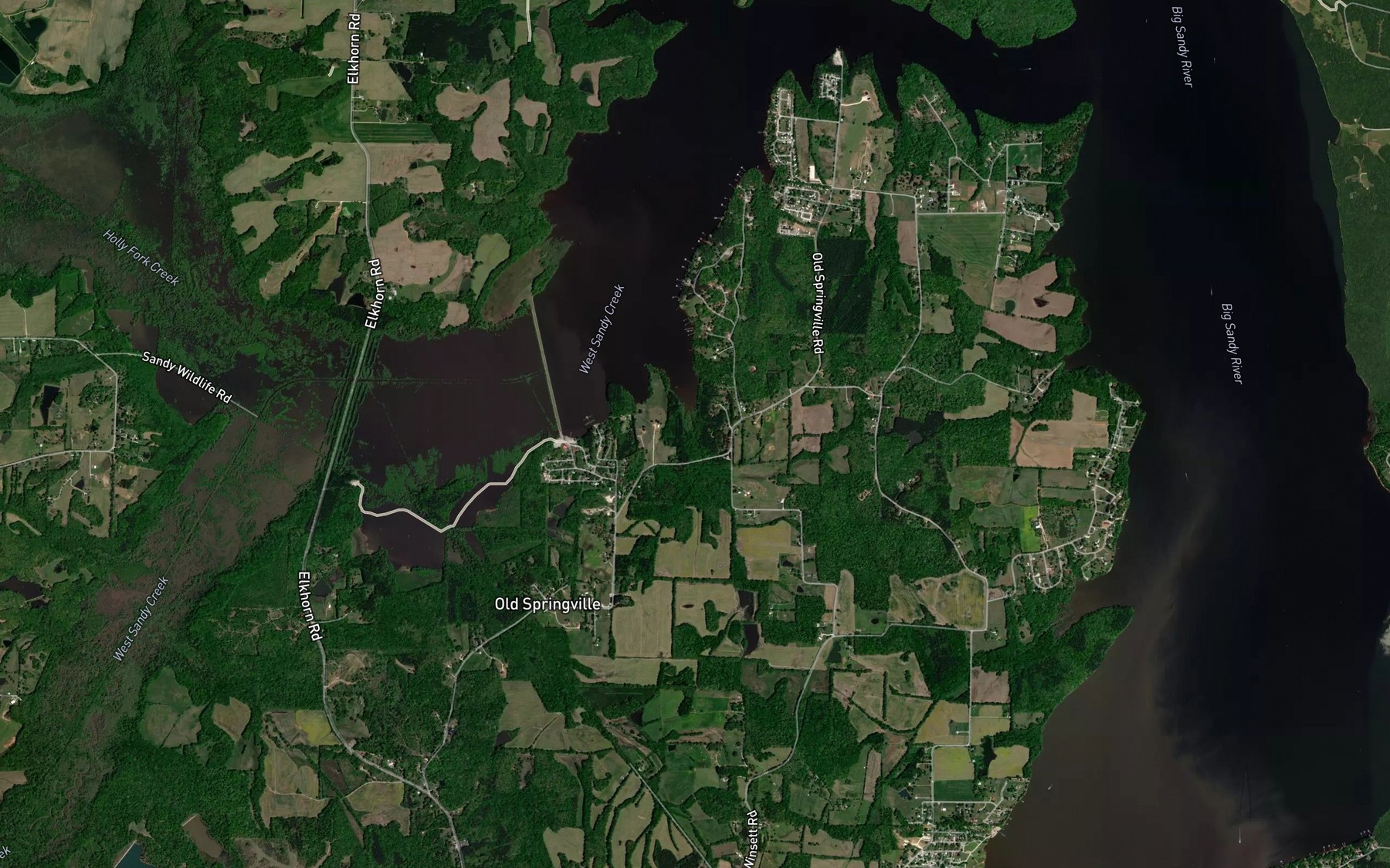 Satellite map of the Hastings Branch