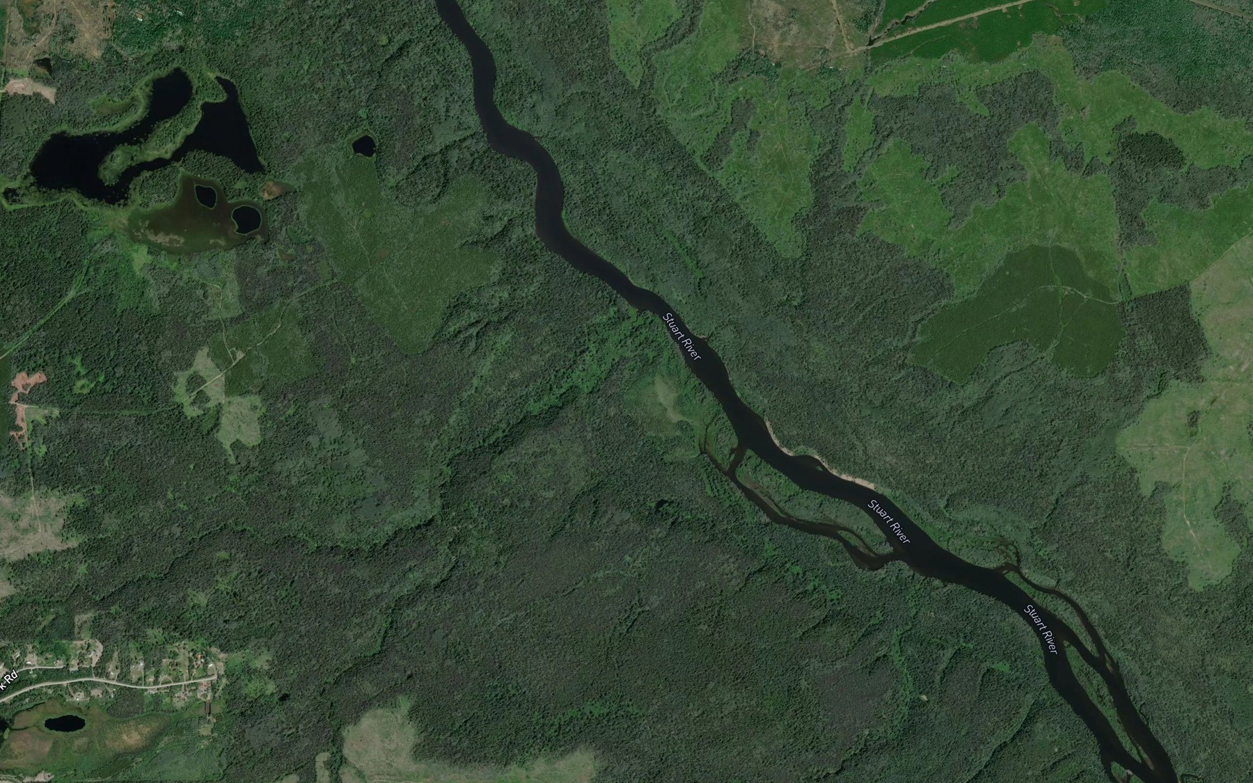 Satellite map of the Dog Creek