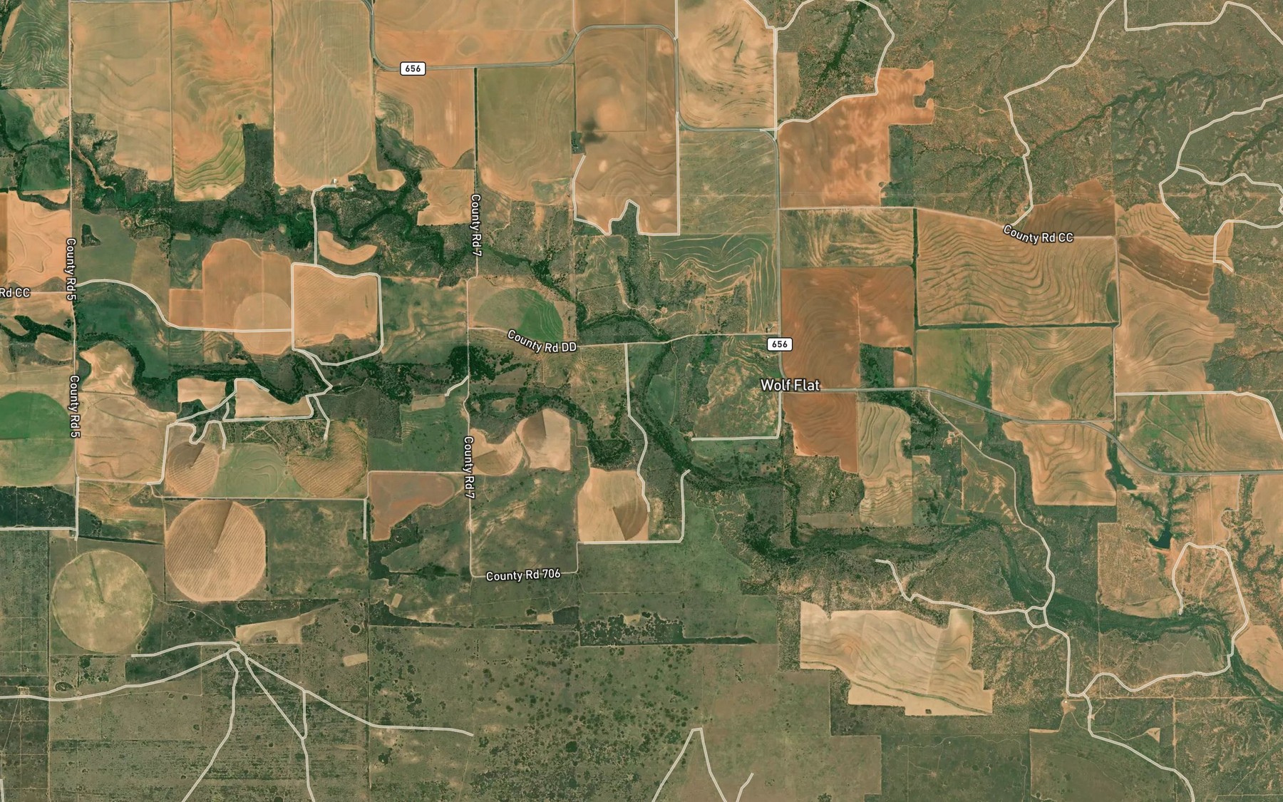 Satellite map of the Kent Creek