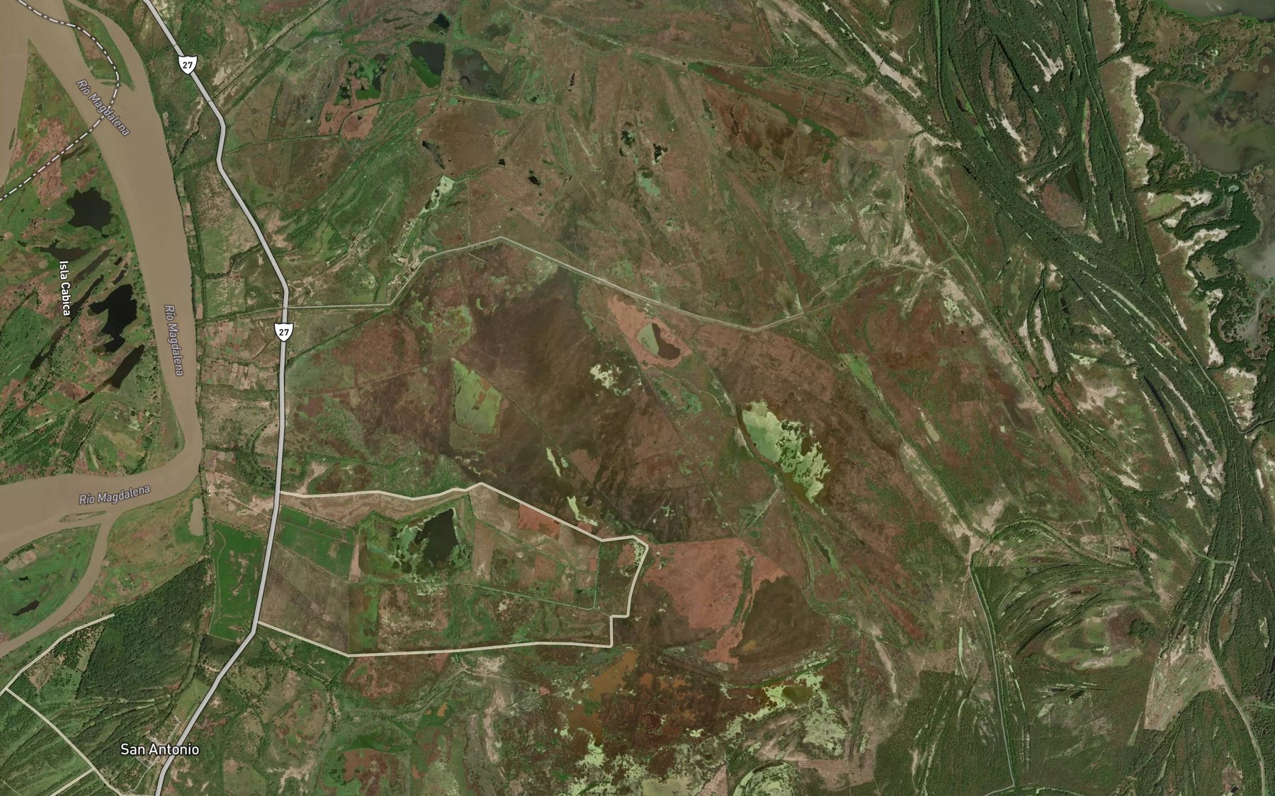 Satellite map of the Cienaga Pivijay